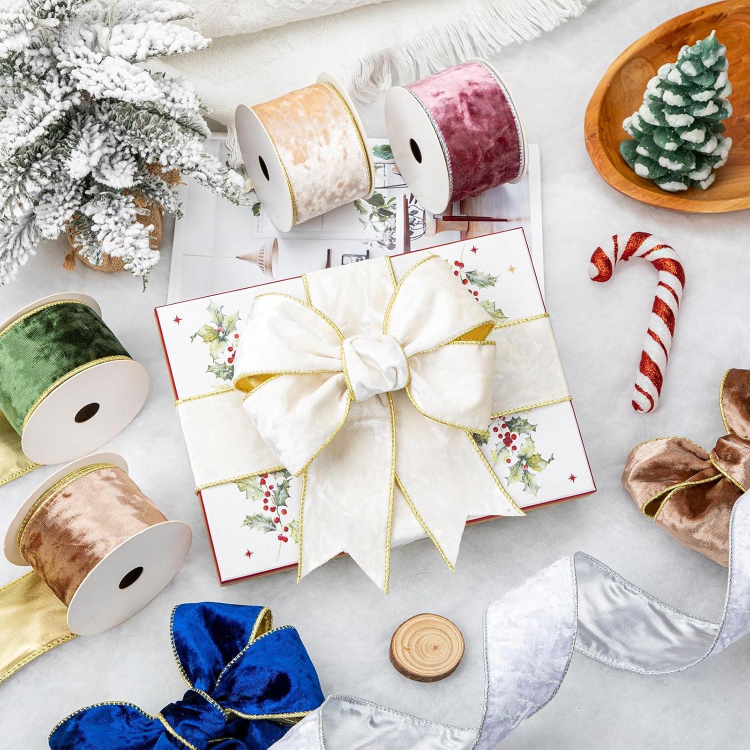 Cinta de Terciopelo Azul Briful 6.3 cm x 9.1 m - 2 Rollos