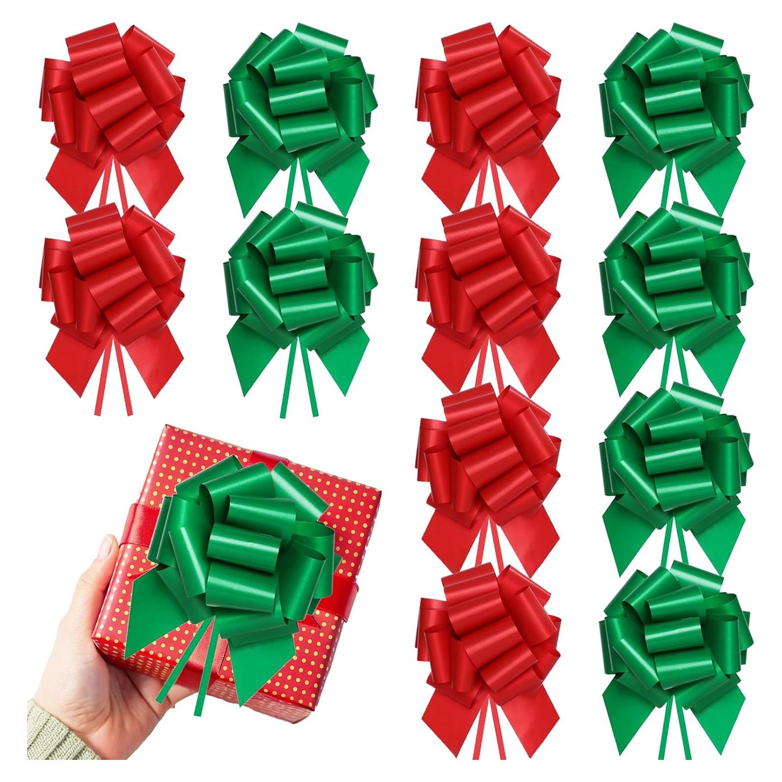 12 Lazos de Navidad Yokodaza 12.7 cm Rojo y Verde Reutilizables