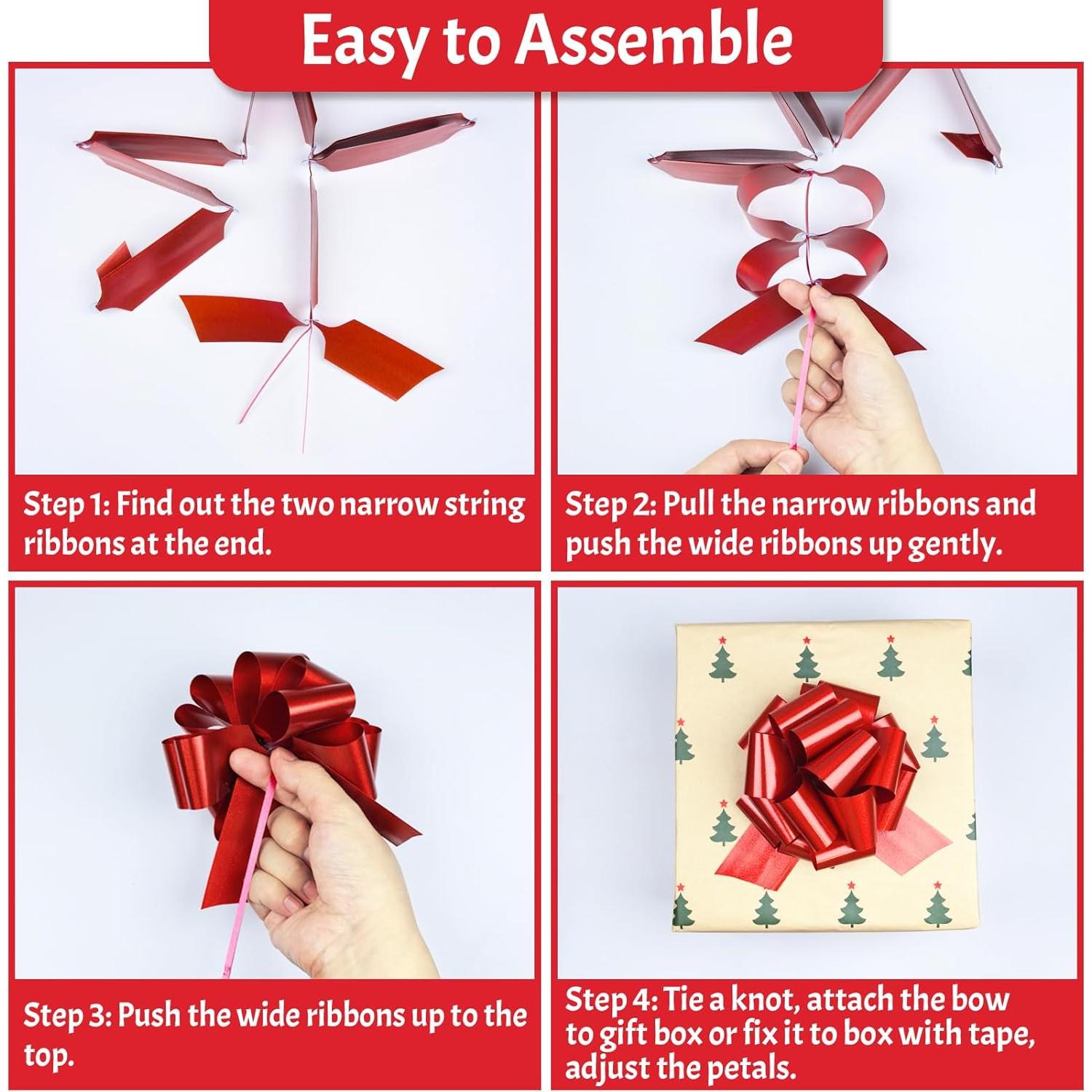 12 Lazos de Navidad Yokodaza 12.7 cm Rojo y Verde Reutilizables