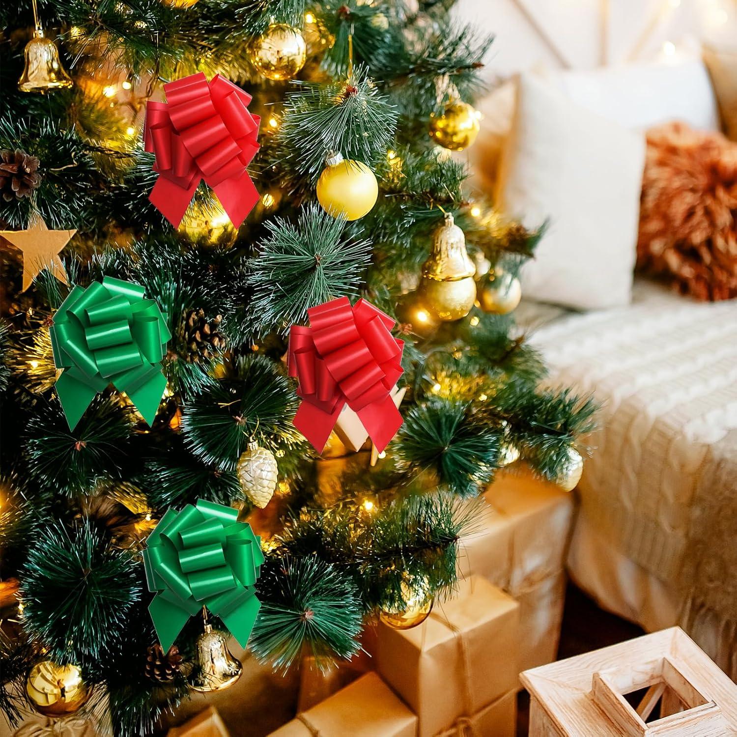 12 Lazos de Navidad Yokodaza 12.7 cm Rojo y Verde Reutilizables