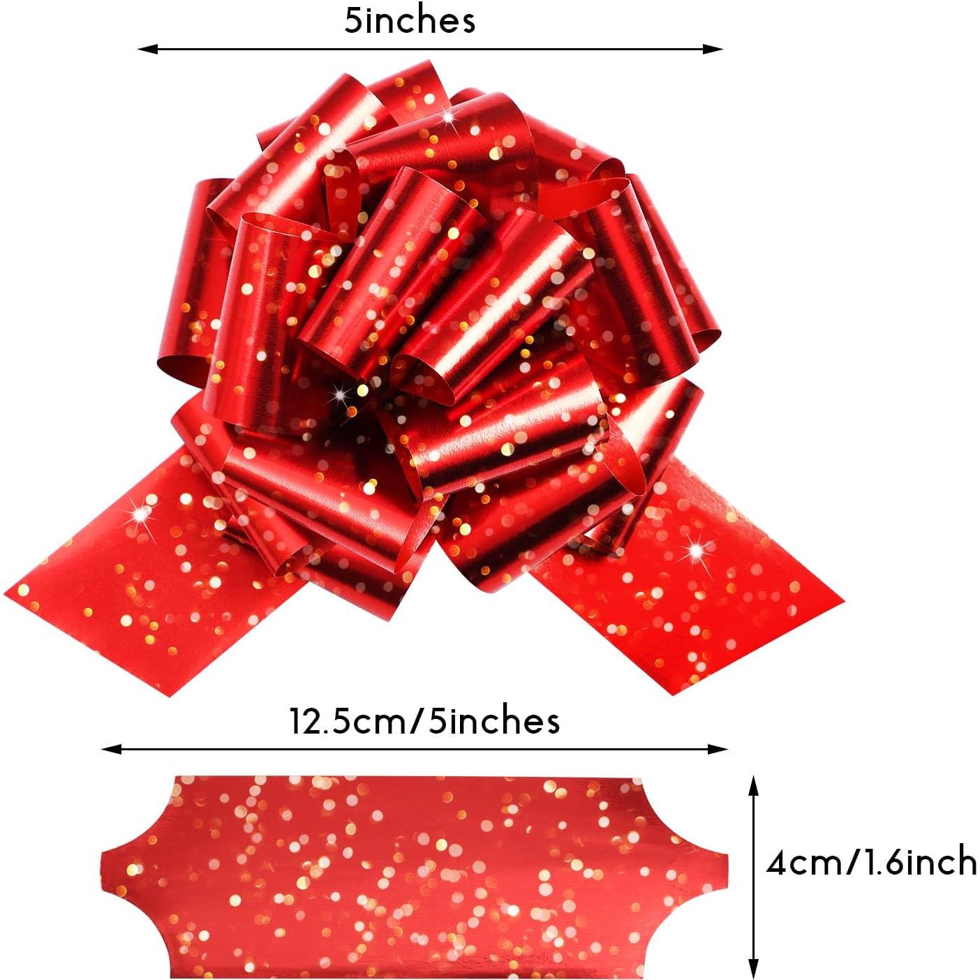 20 Lazos Navideños Rojos y Verdes HOGRTi 13 cm Brillantes