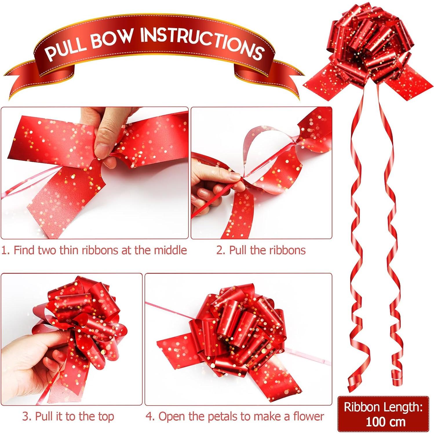 20 Lazos Navideños Rojos y Verdes HOGRTi 13 cm Brillantes