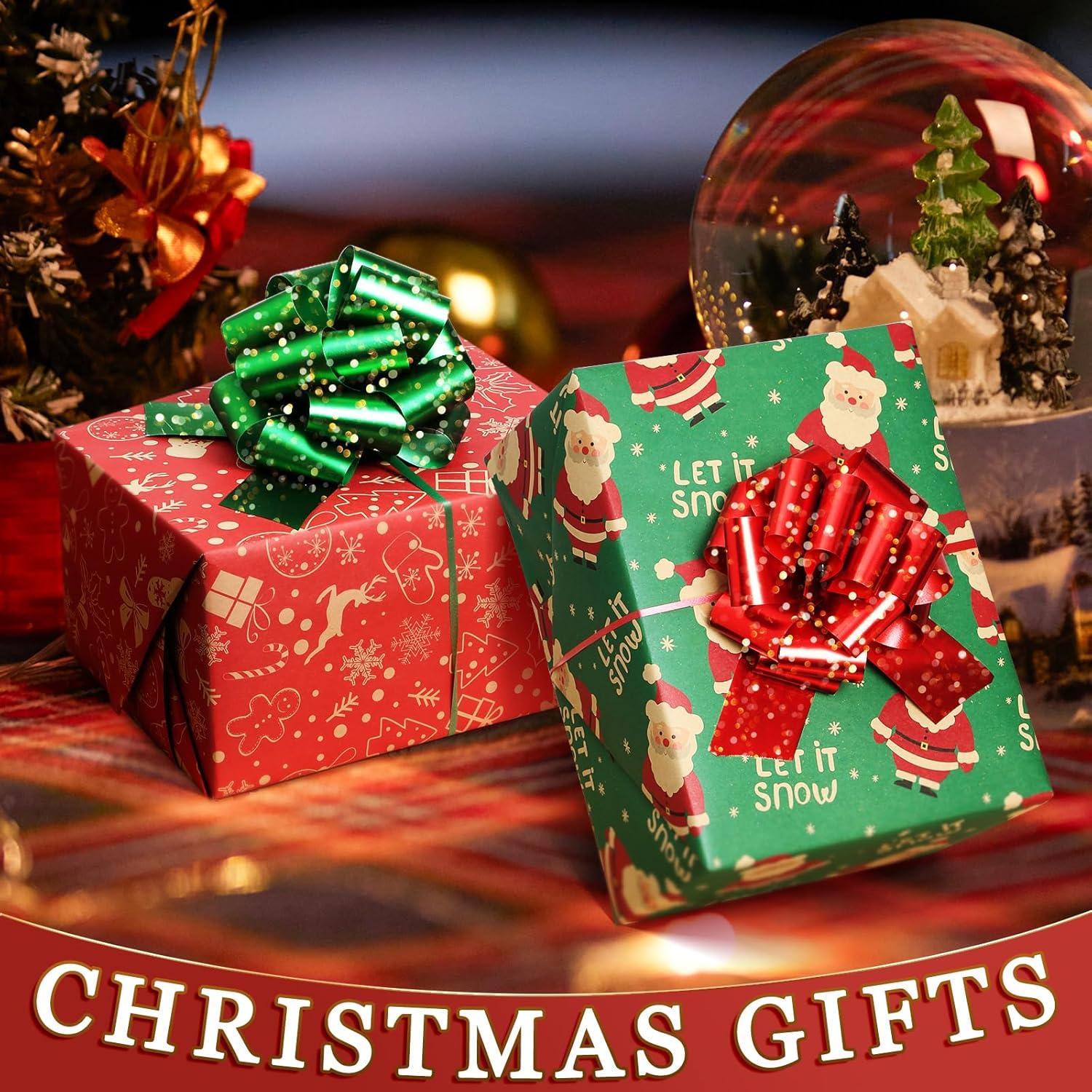 20 Lazos Navideños Rojos y Verdes HOGRTi 13 cm Brillantes