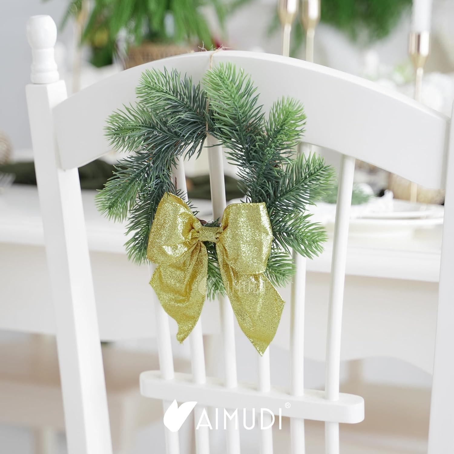 Lazos de Cinta Dorada AIMUDI 14 cm - 12 PZS para Decoración