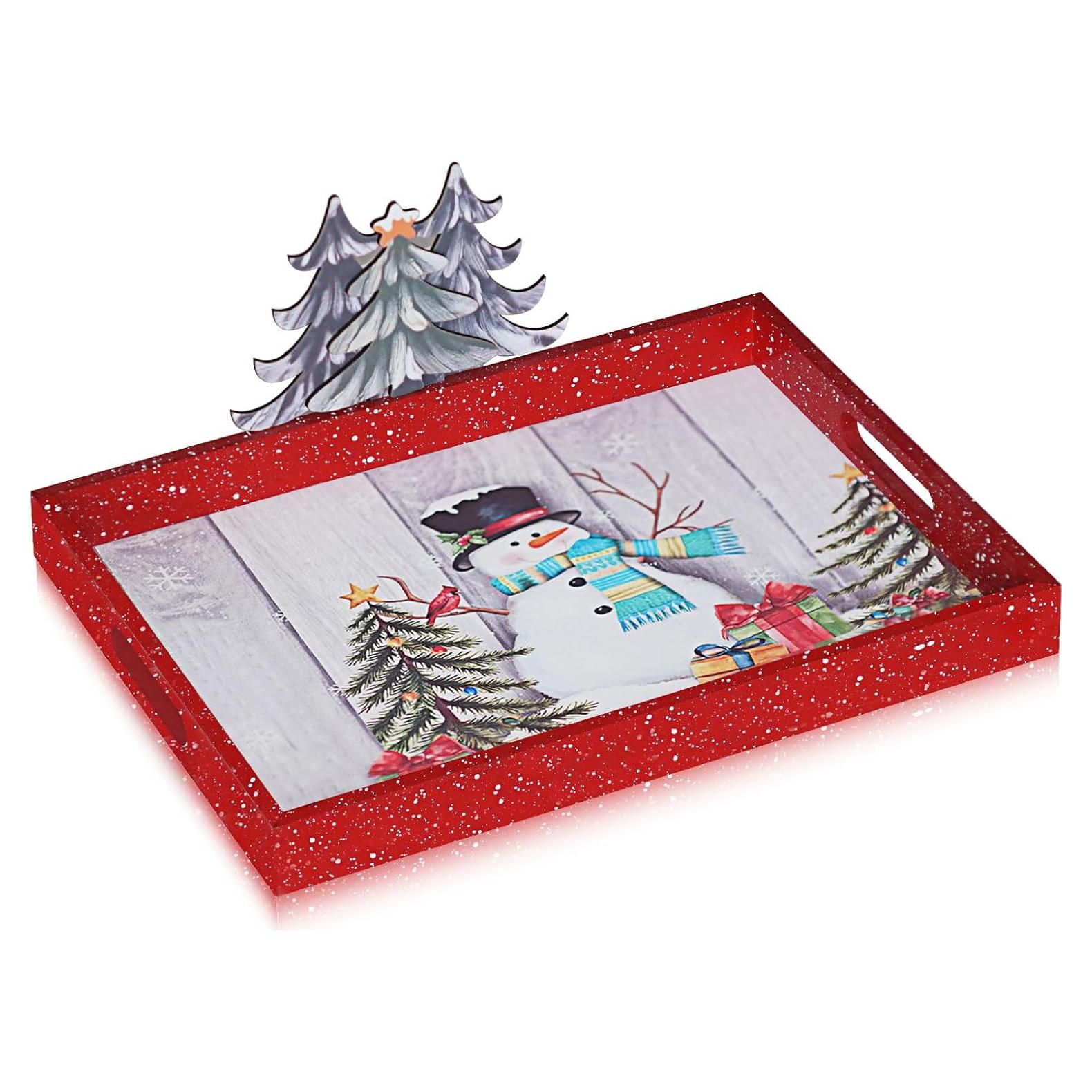 Bandeja de Decoración Navideña Krismax 40x28.7cm Roja