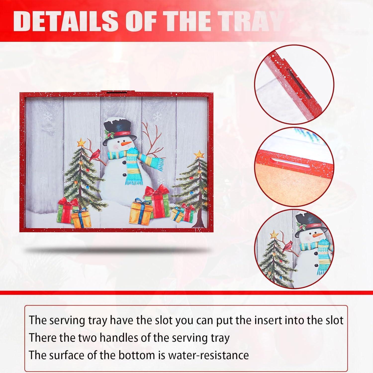 Bandeja de Decoración Navideña Krismax 40x28.7cm Roja