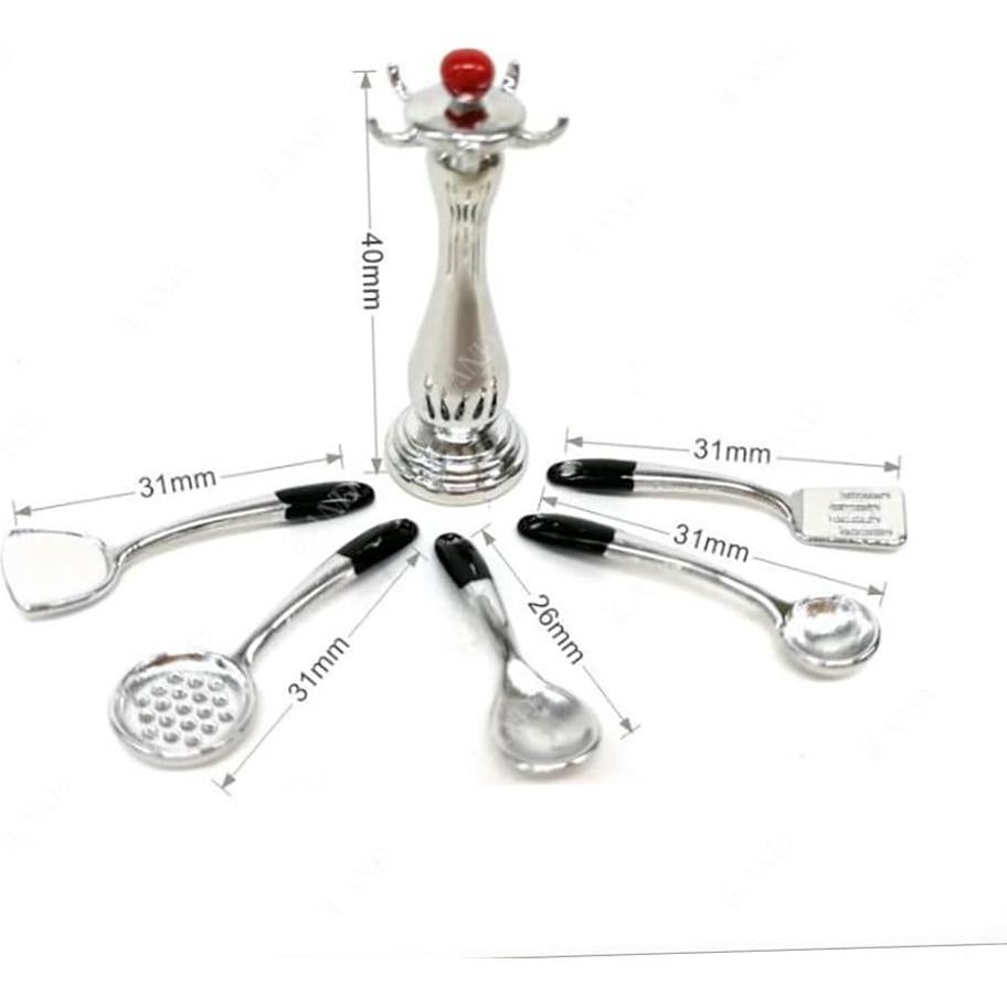 Juego de Cocina Miniatura iLAND 1:12 con Ollas y Sartenes