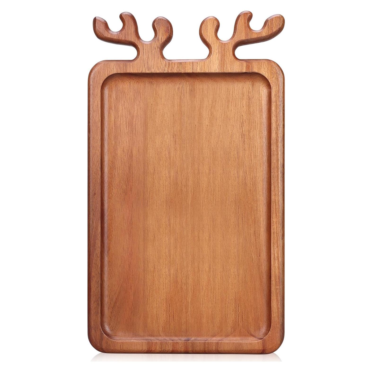 Bandeja de Navidad Renawe de Madera Acacia 35.56x20.32cm