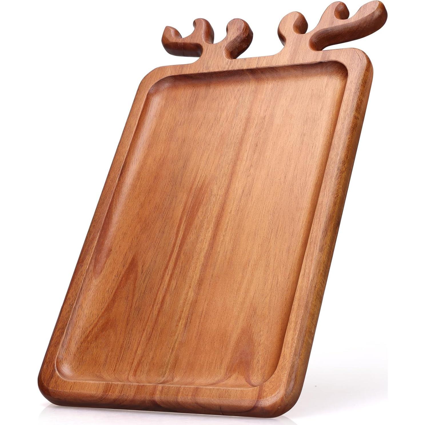 Bandeja de Navidad Renawe de Madera Acacia 35.56x20.32cm