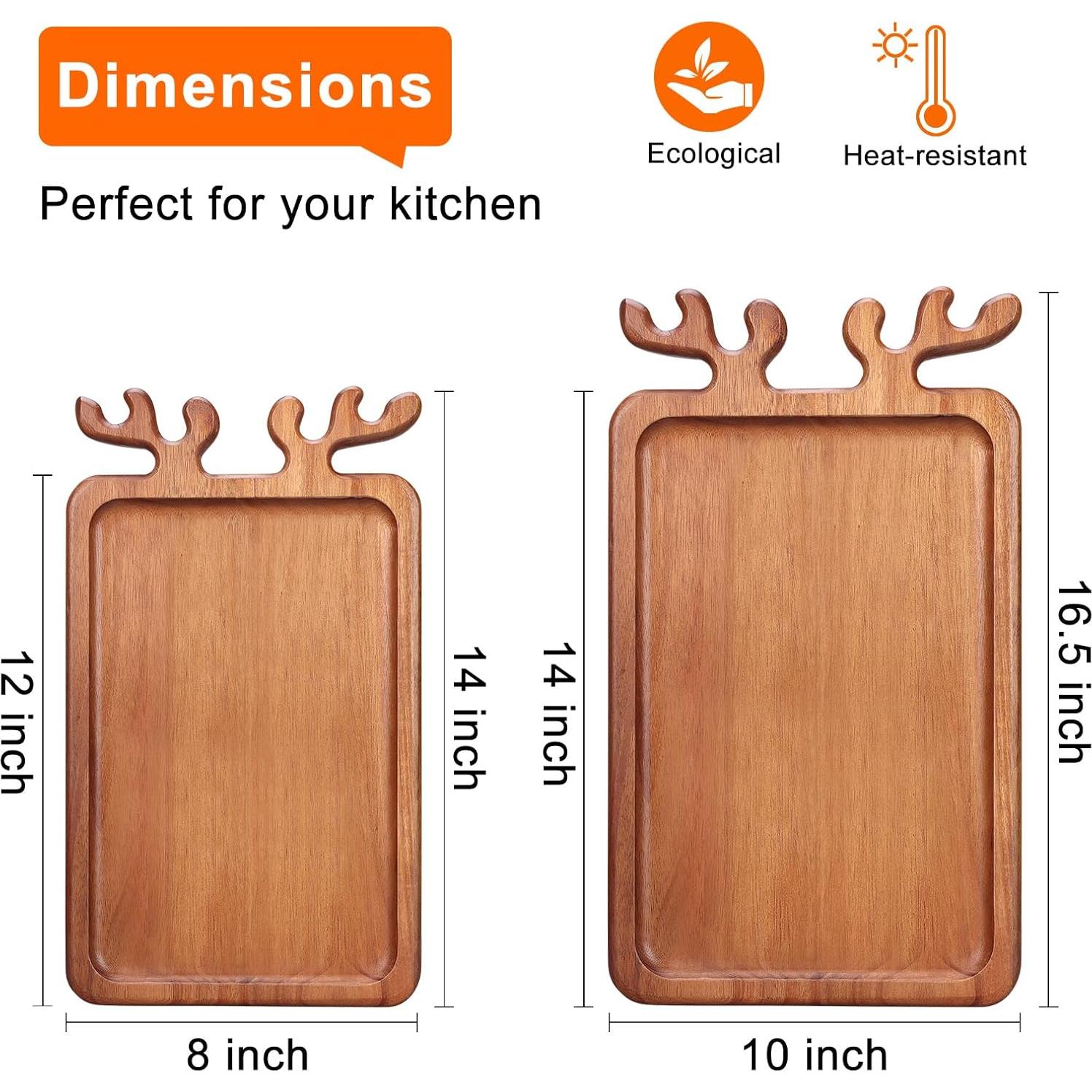 Bandeja de Navidad Renawe de Madera Acacia 35.56x20.32cm