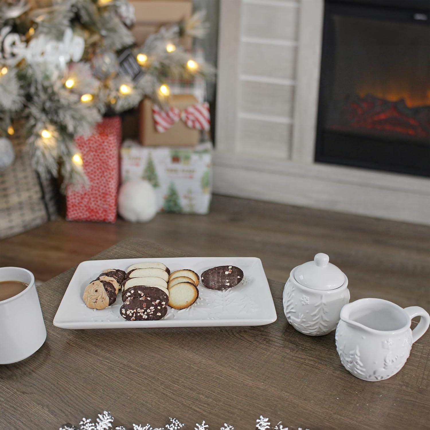 Plato Rectangular AuldHome de Cerámica Blanca 31.75x19 cm