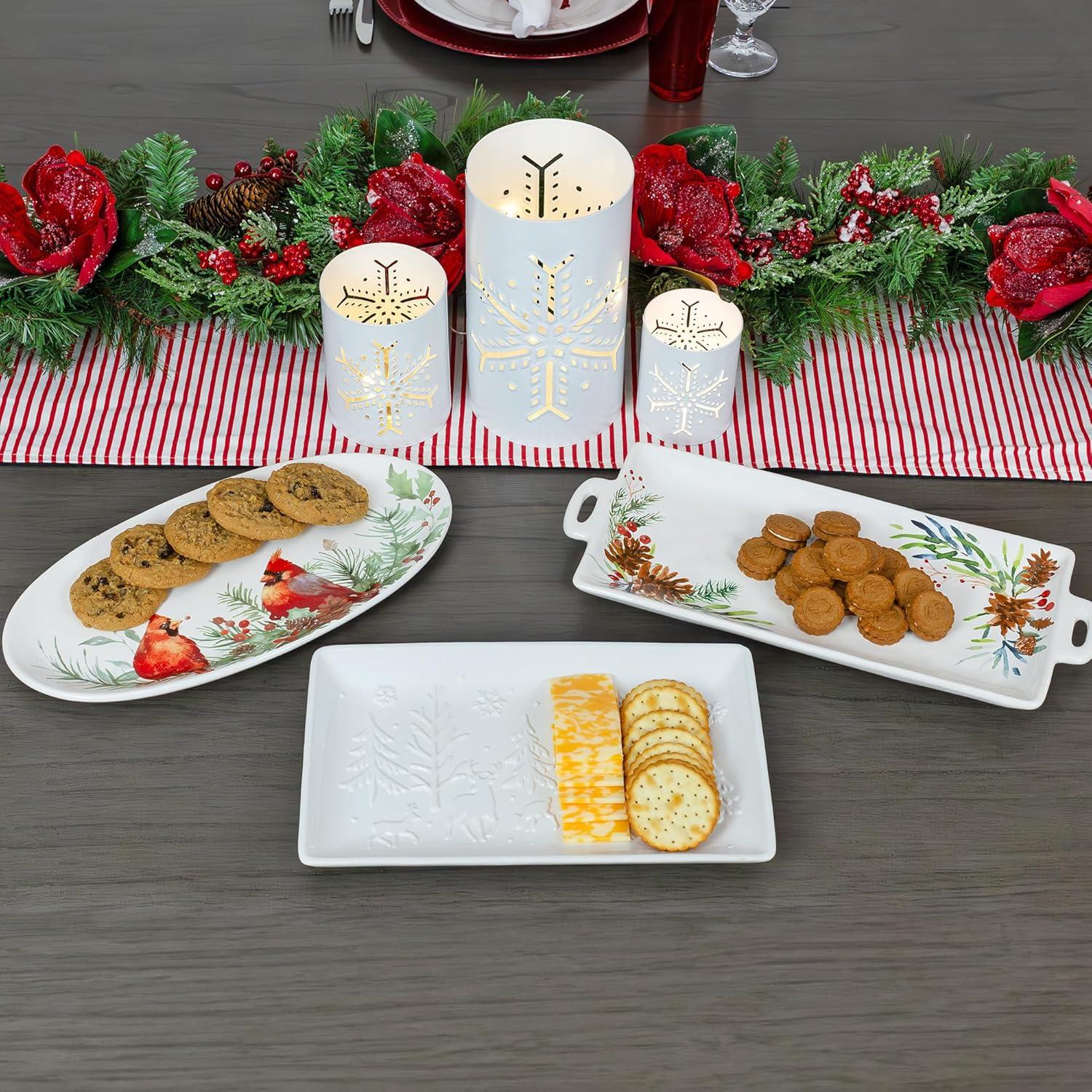 Plato Rectangular AuldHome de Cerámica Blanca 31.75x19 cm