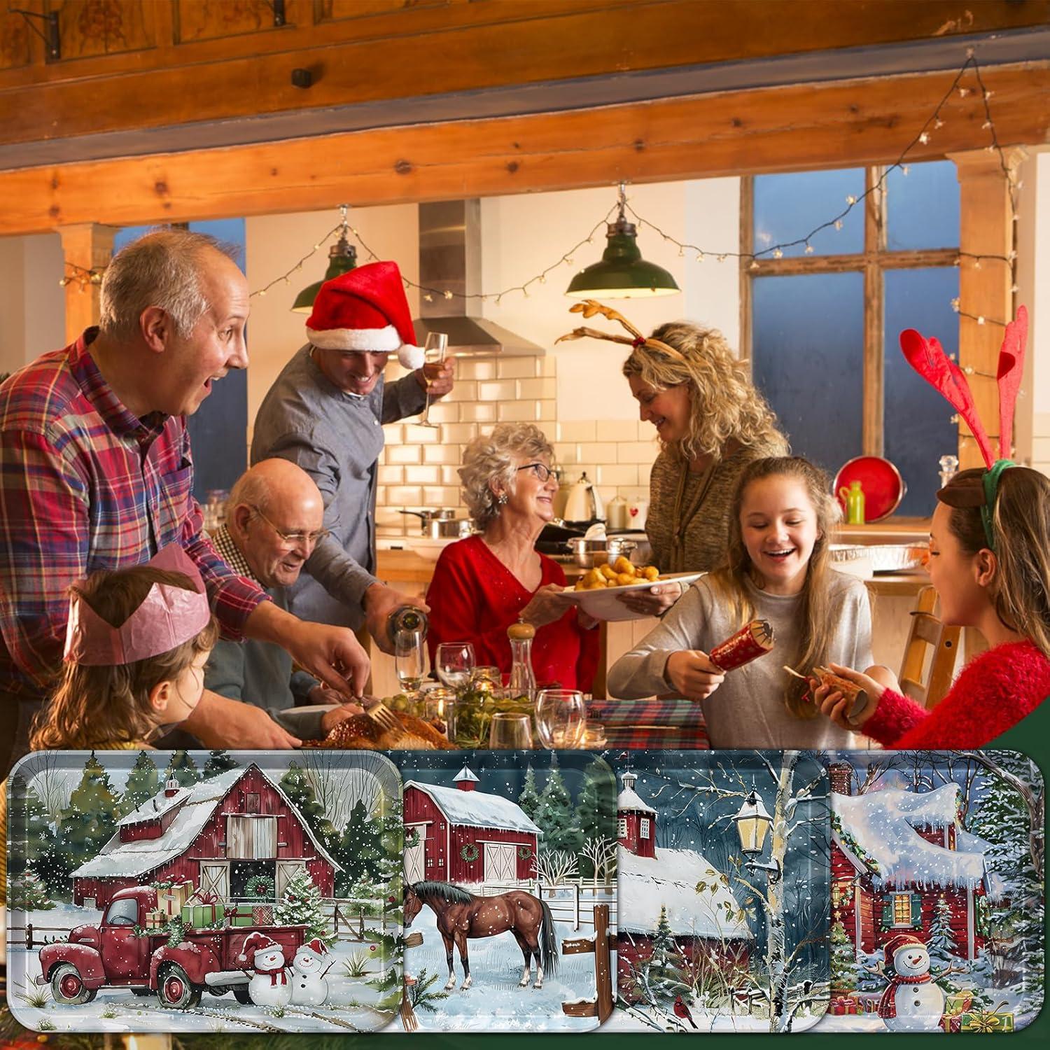 Juego de 4 Bandejas de Servicio Navideñas Viynran 38.1x27.9cm