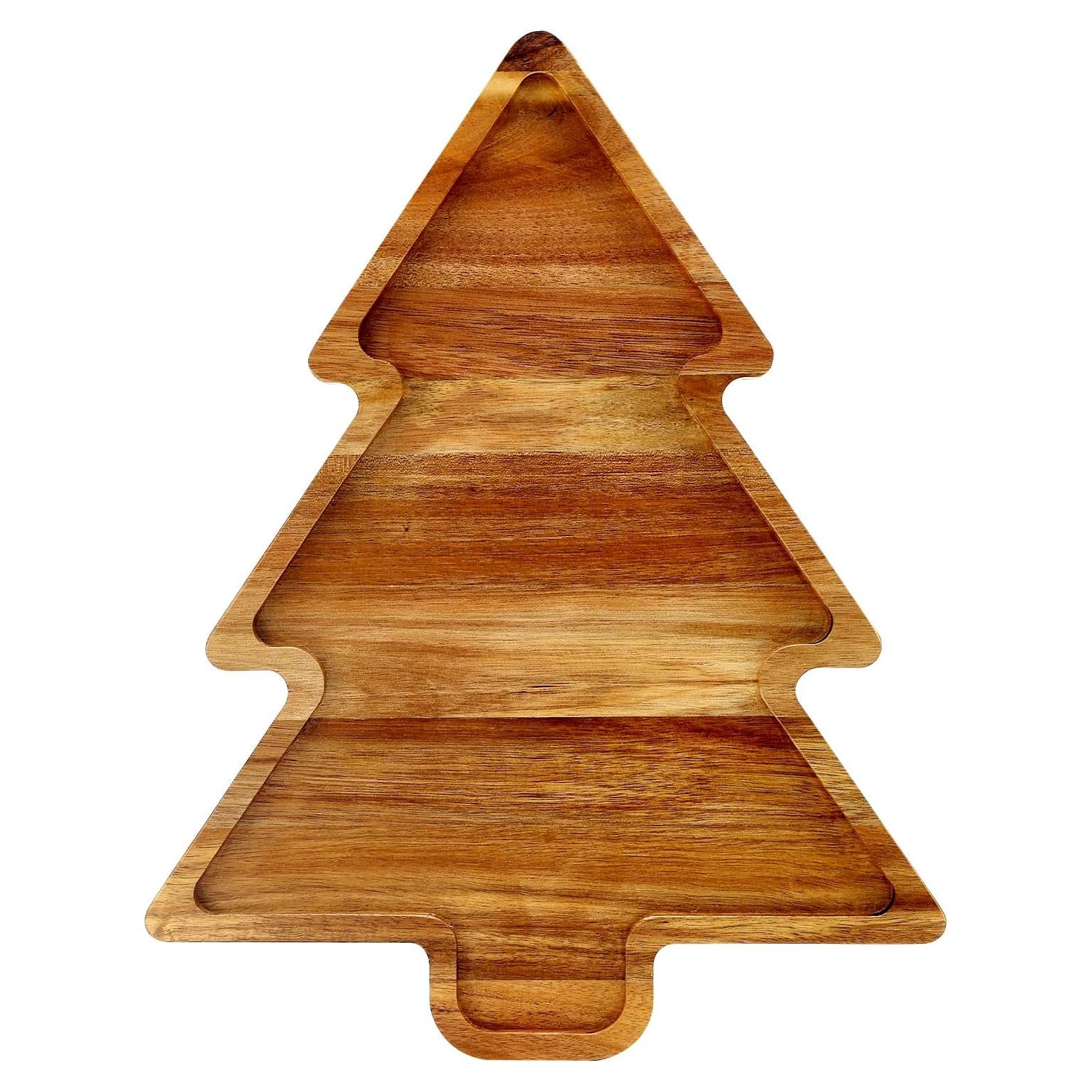 Bandeja de Madera de Acacia Renawe en Forma de Árbol 38x30 cm