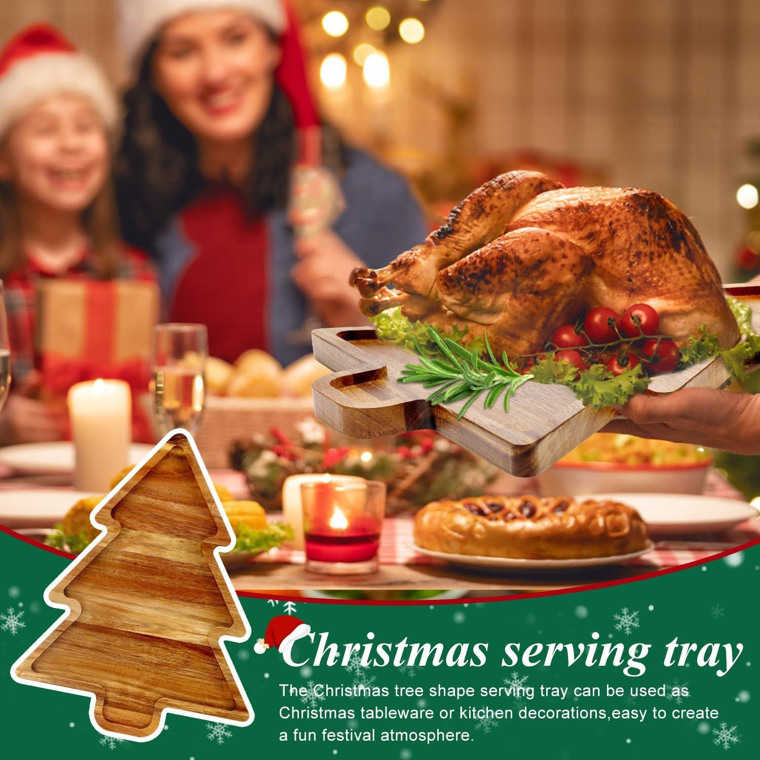 Bandeja de Madera de Acacia Renawe en Forma de Árbol 38x30 cm