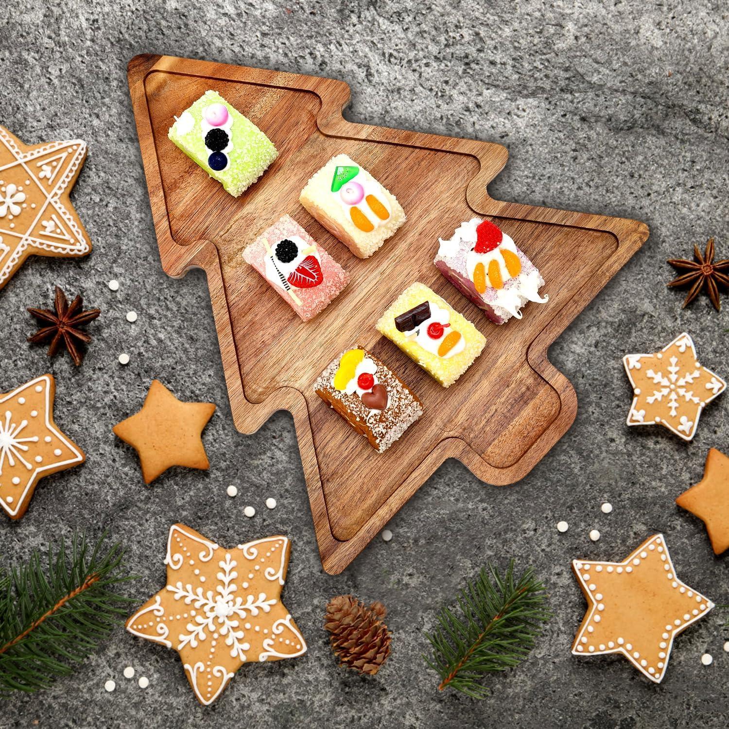 Bandeja de Madera de Acacia Renawe en Forma de Árbol 38x30 cm