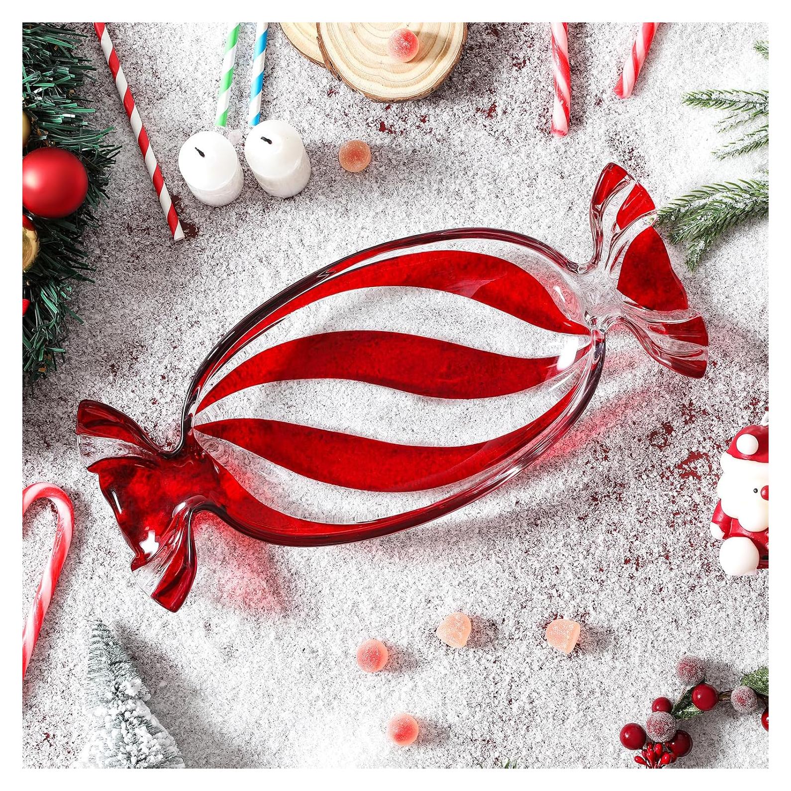 Plato de Vidrio Rojo Caramelo USmagically 23.4x10.7 cm