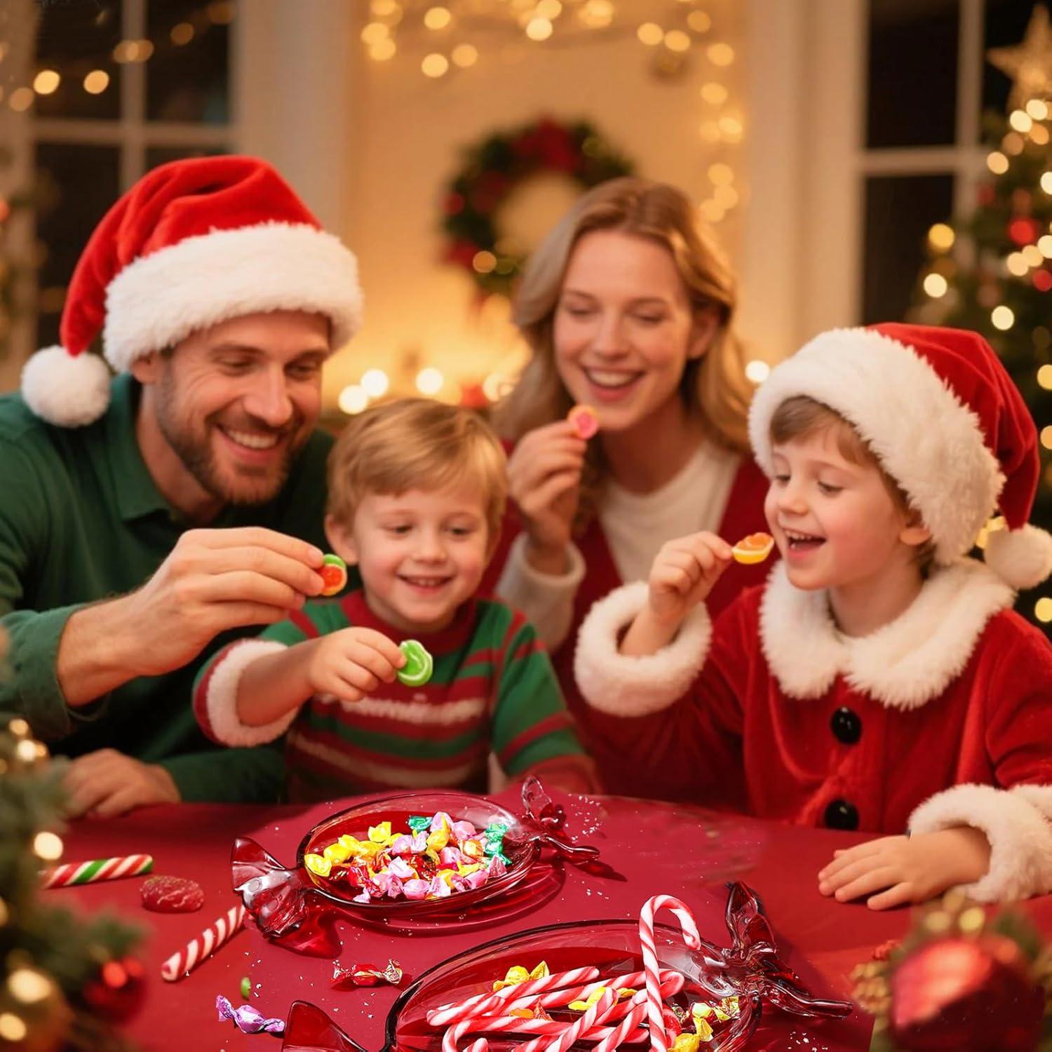 Plato de Vidrio Rojo Caramelo USmagically 23.4x10.7 cm