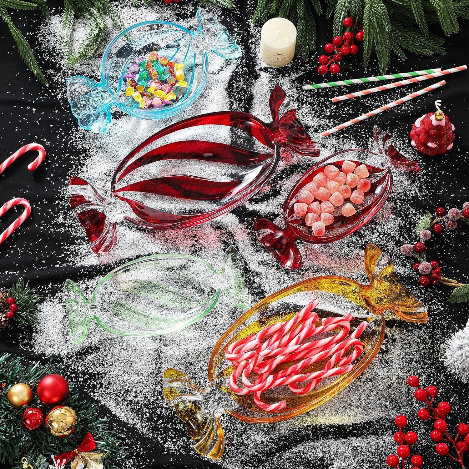 Plato de Vidrio Rojo Caramelo USmagically 23.4x10.7 cm