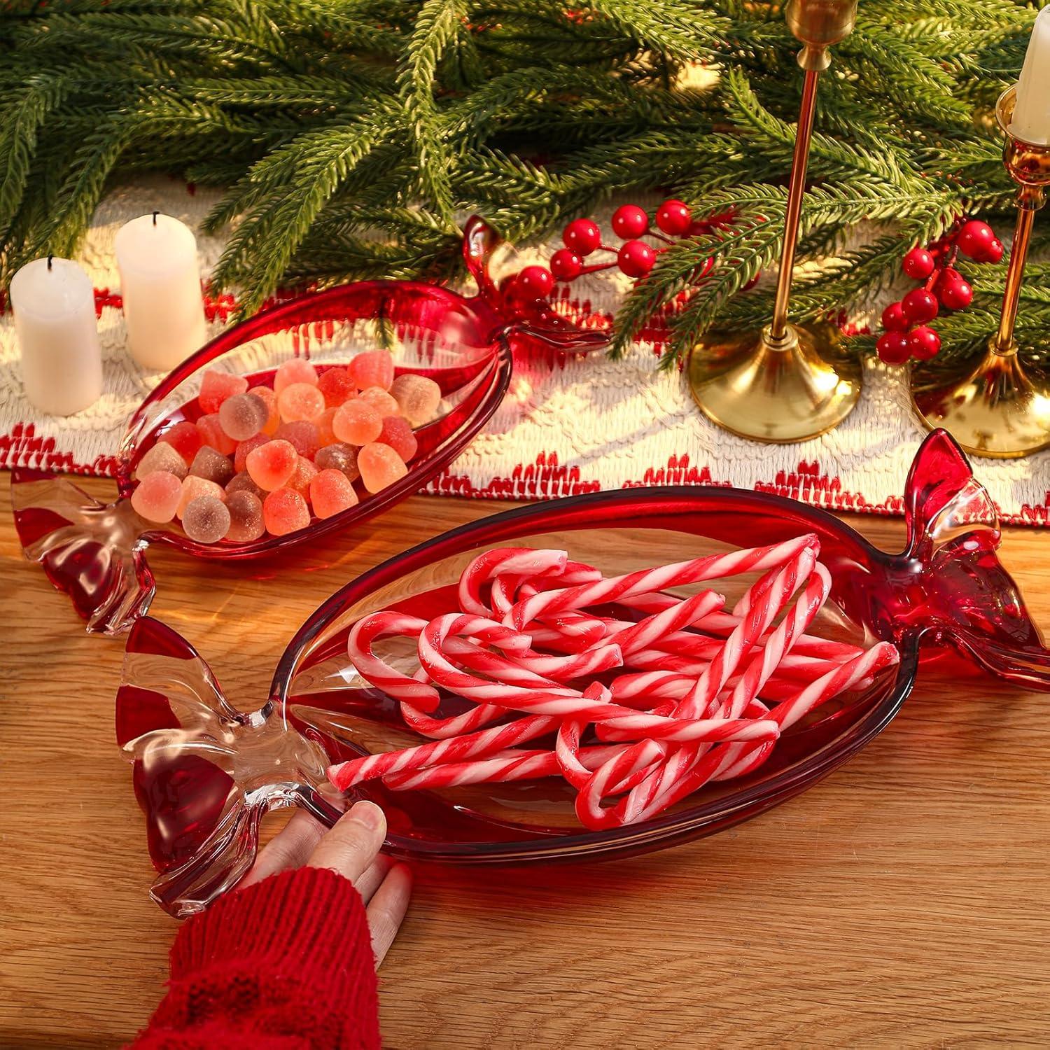 Plato de Vidrio Rojo Caramelo USmagically 23.4x10.7 cm