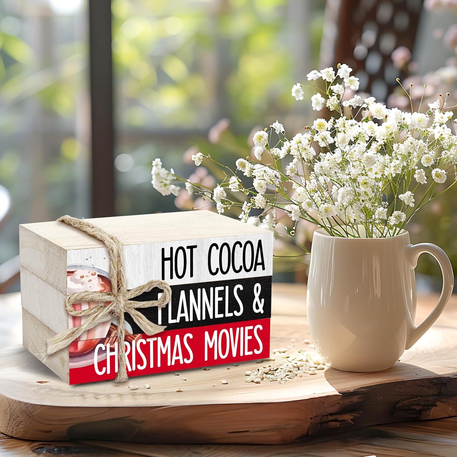 Pila de Libros Decorativos de Navidad BXVRT - 10x6x6.5 cm