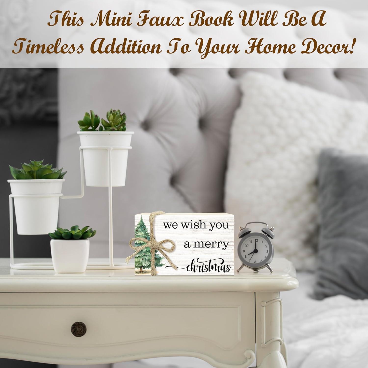 3 Libros Decorativos de Madera Navidad Wenhihsiy 10x6cm