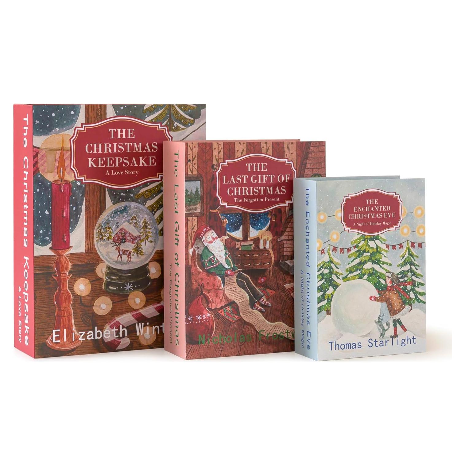 Set de 3 Libros Decorativos de Navidad Soul & Lane - Almacenamiento Oculto