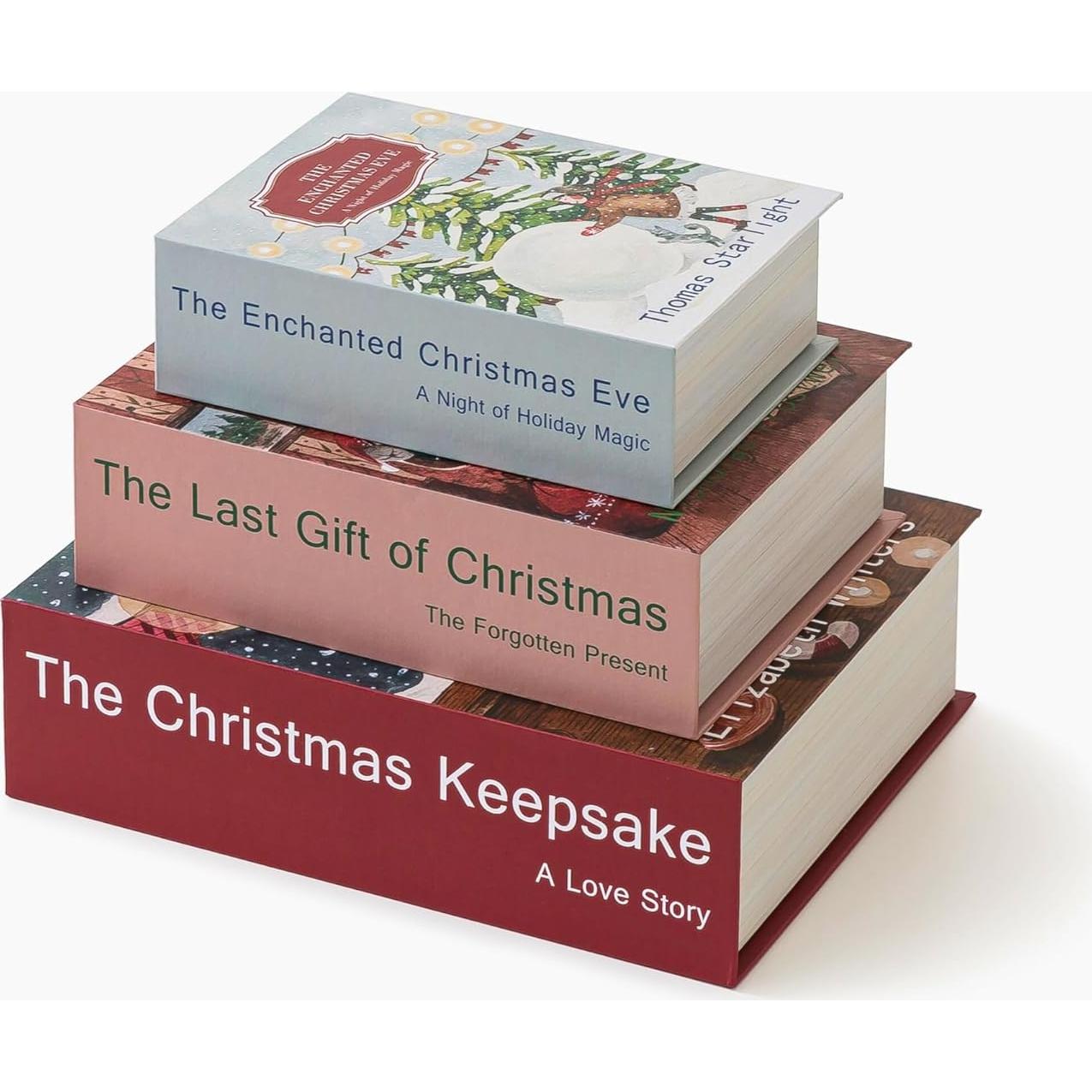 Set de 3 Libros Decorativos de Navidad Soul & Lane - Almacenamiento Oculto