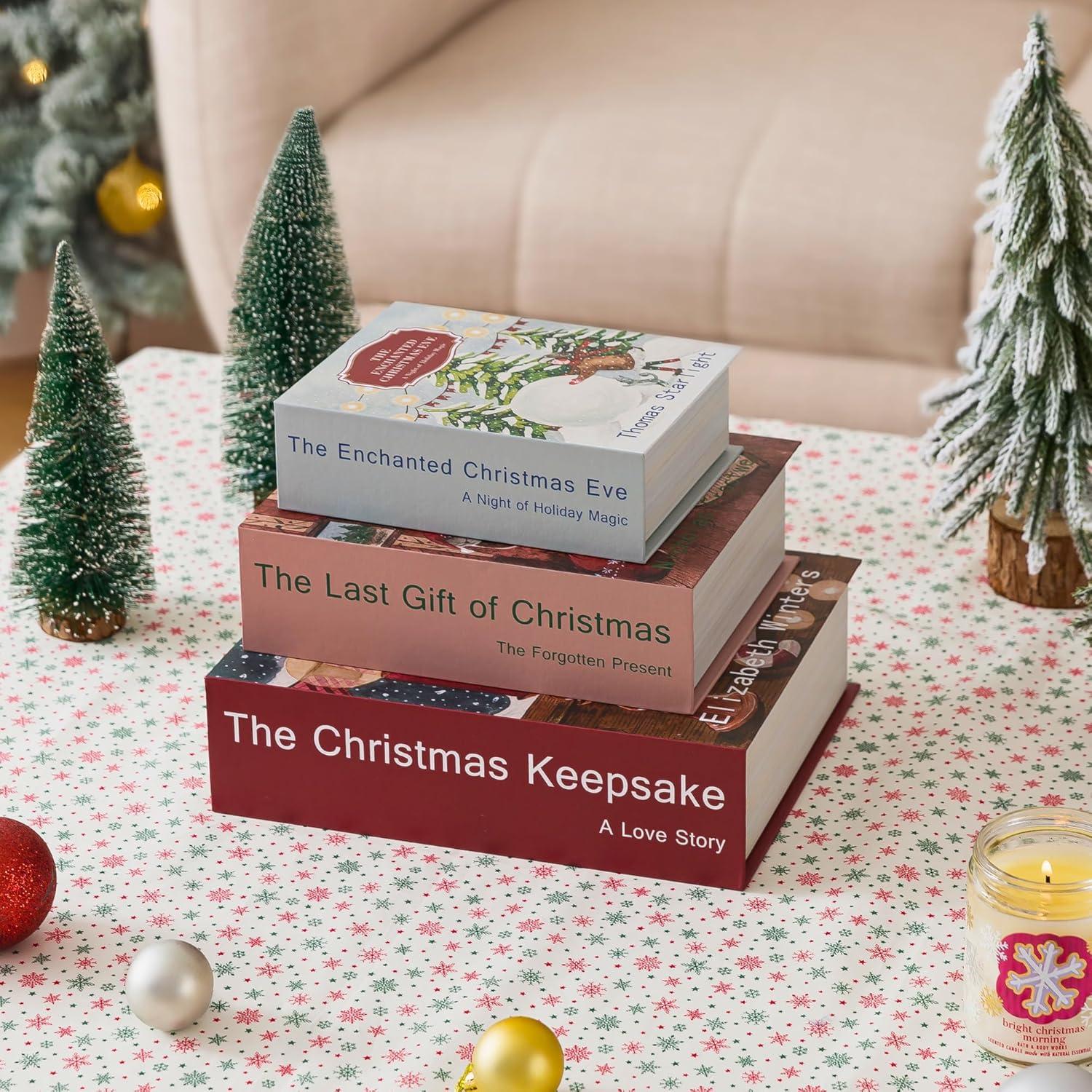 Set de 3 Libros Decorativos de Navidad Soul & Lane - Almacenamiento Oculto