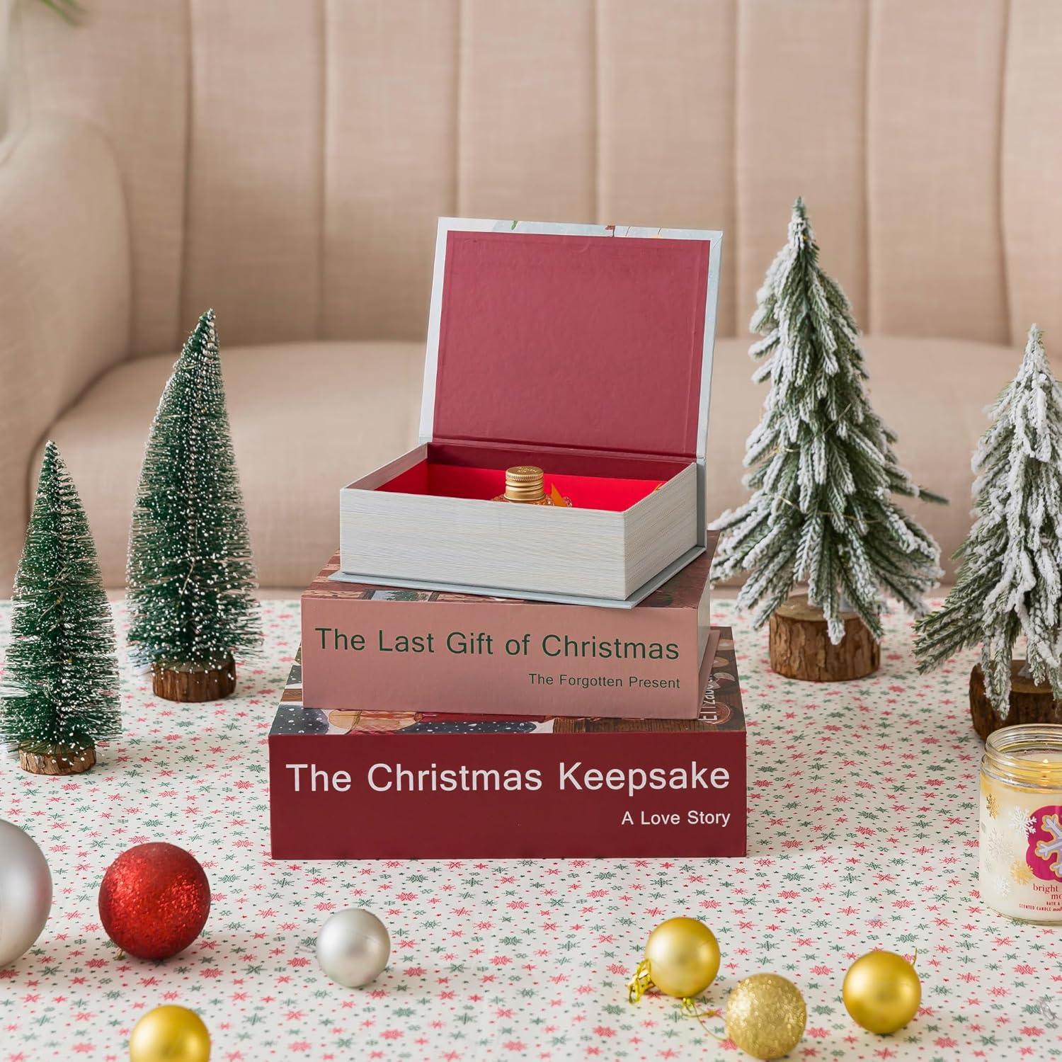 Set de 3 Libros Decorativos de Navidad Soul & Lane - Almacenamiento Oculto
