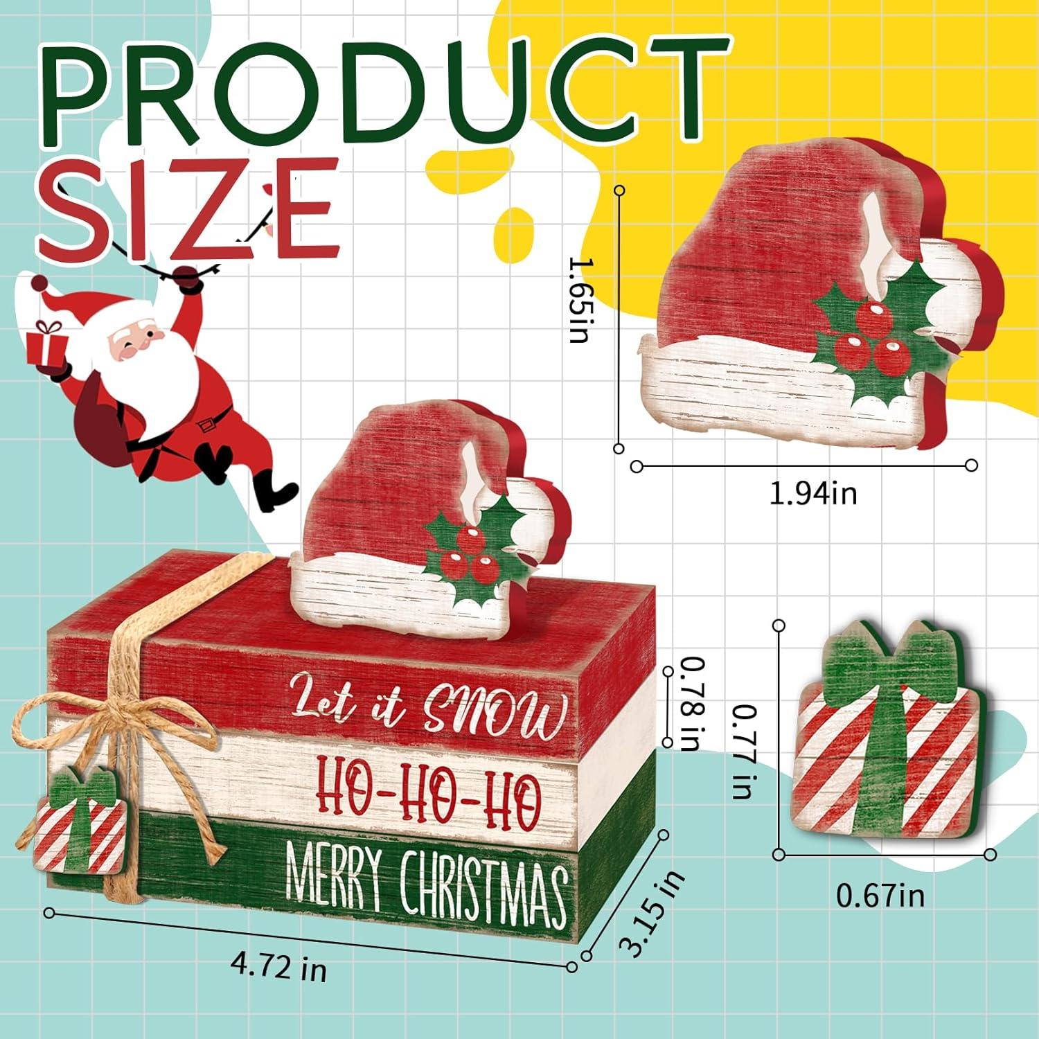 Decoración de Mesa Navidad Culudea con Sombrero de Santa y Libros