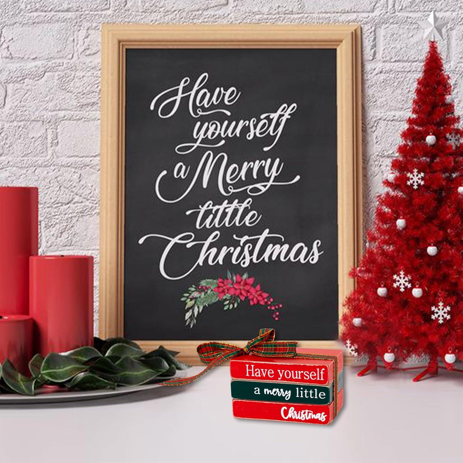 Pila de Libros de Madera Mini Navidad Win Win Life