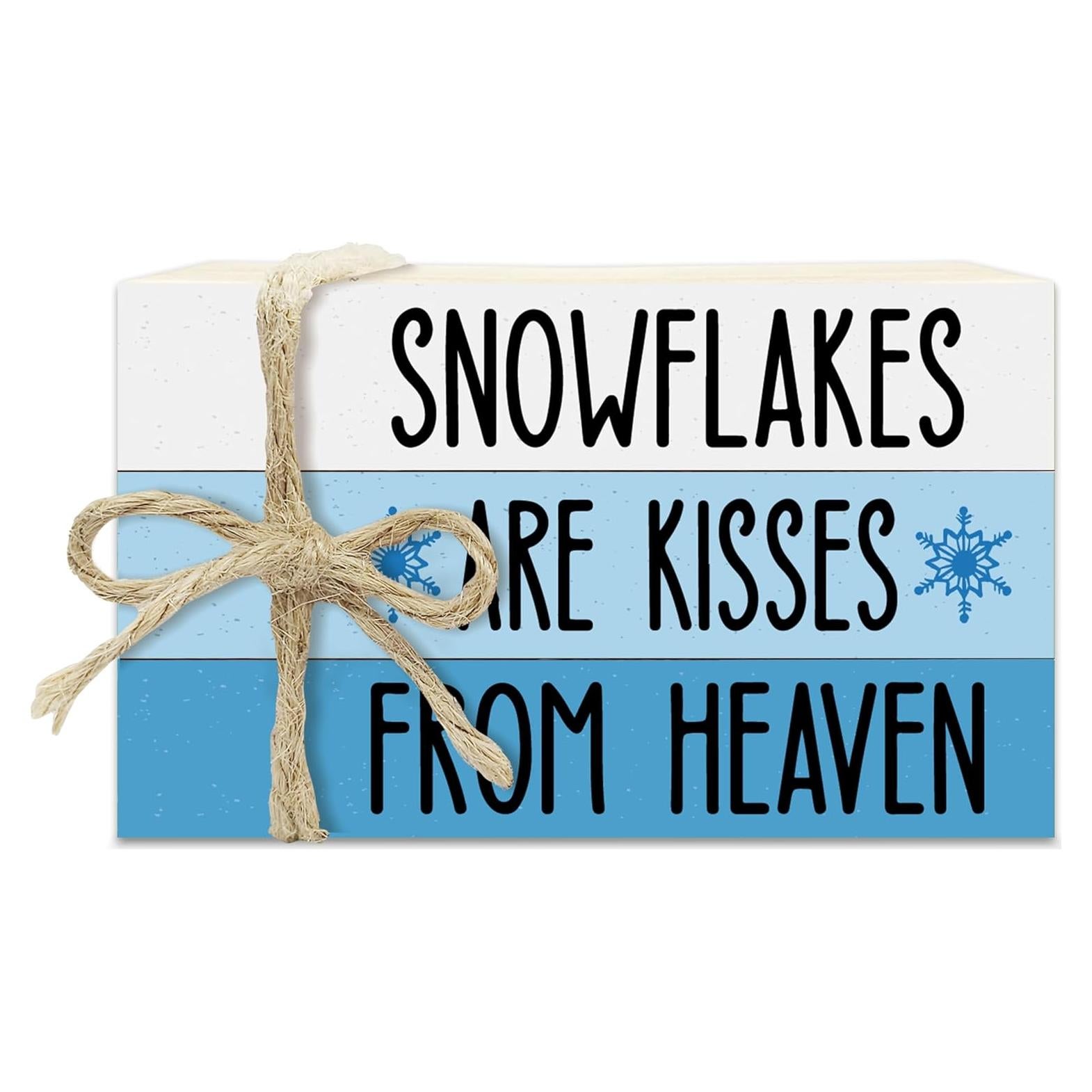 Pila de Libros Decorativos de Madera BXVRT - Invierno 10x6.5cm