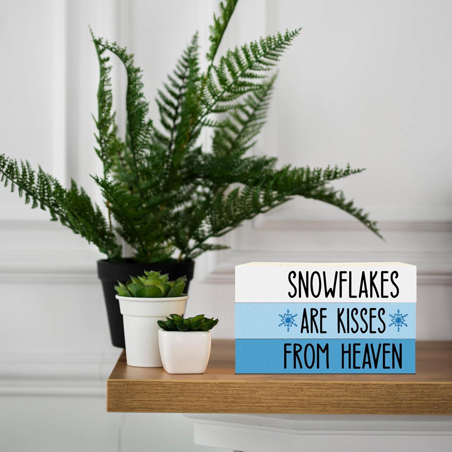 Pila de Libros Decorativos de Madera BXVRT - Invierno 10x6.5cm