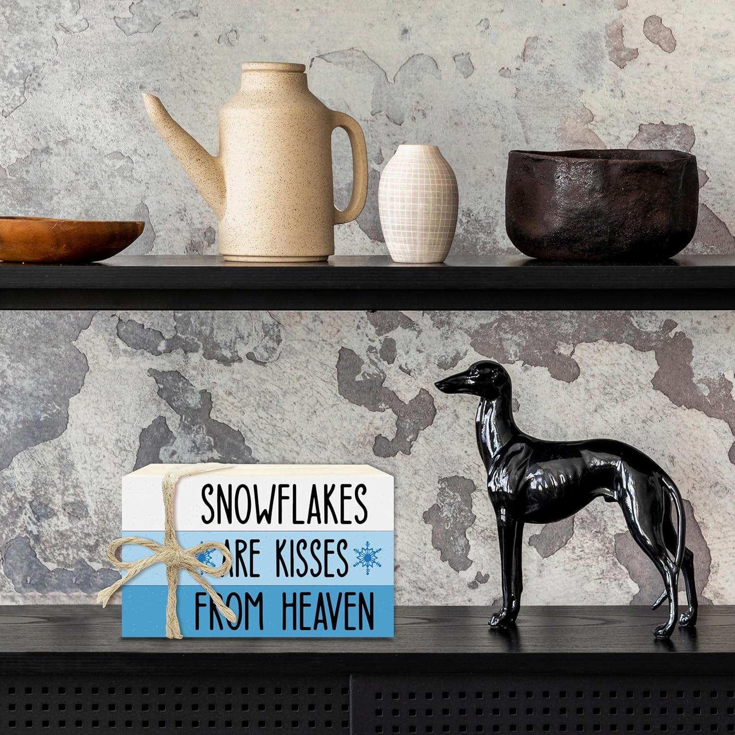 Pila de Libros Decorativos de Madera BXVRT - Invierno 10x6.5cm