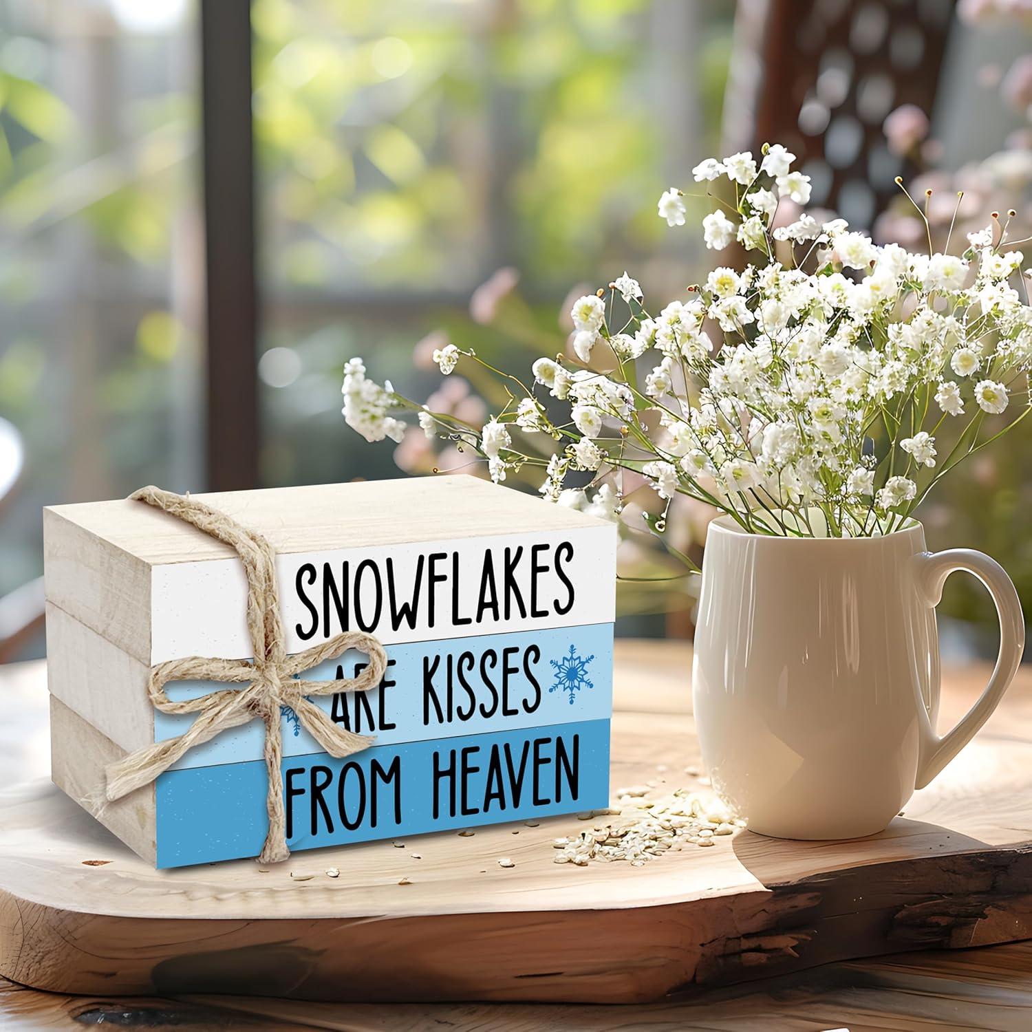 Pila de Libros Decorativos de Madera BXVRT - Invierno 10x6.5cm