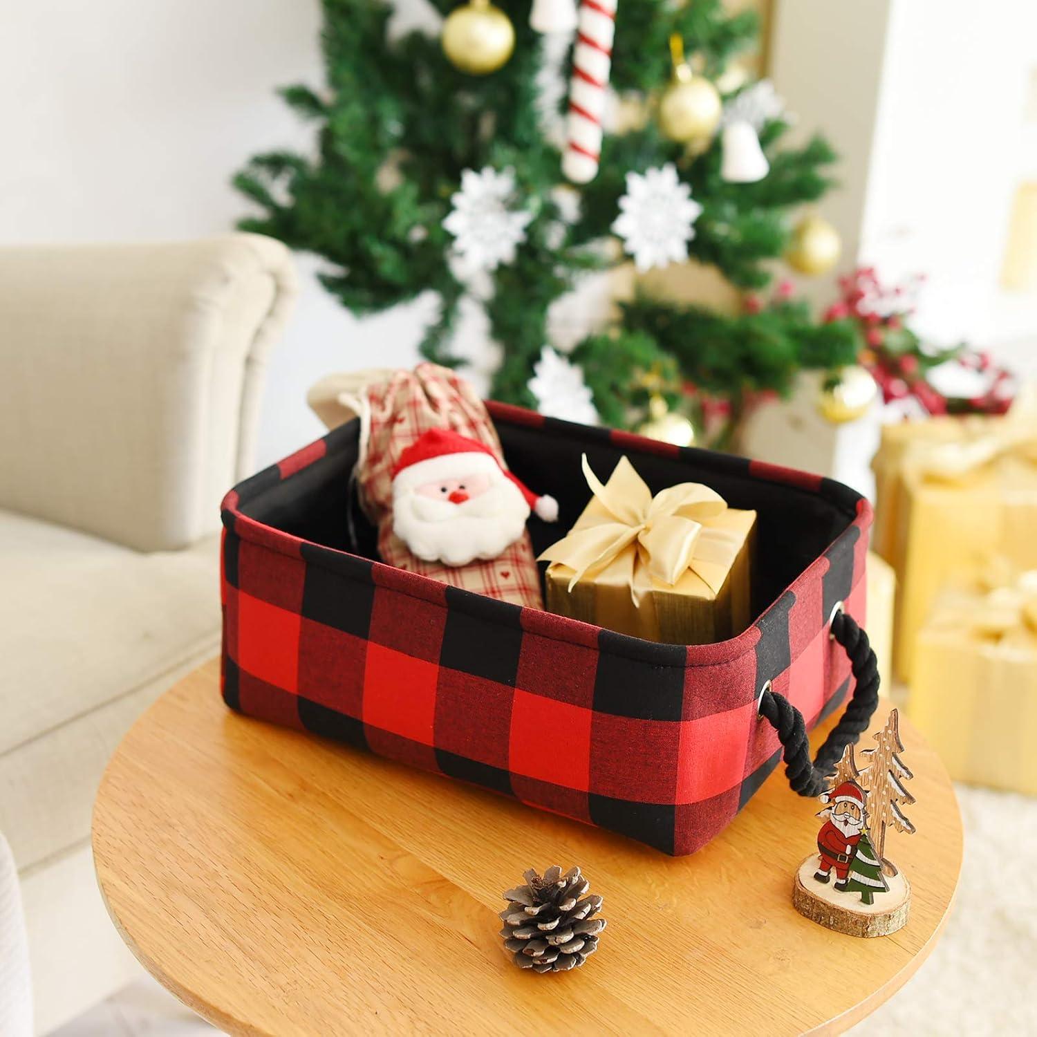 Cesta de Regalo Vacía INough Cuadros 35x27x12 cm Navidad