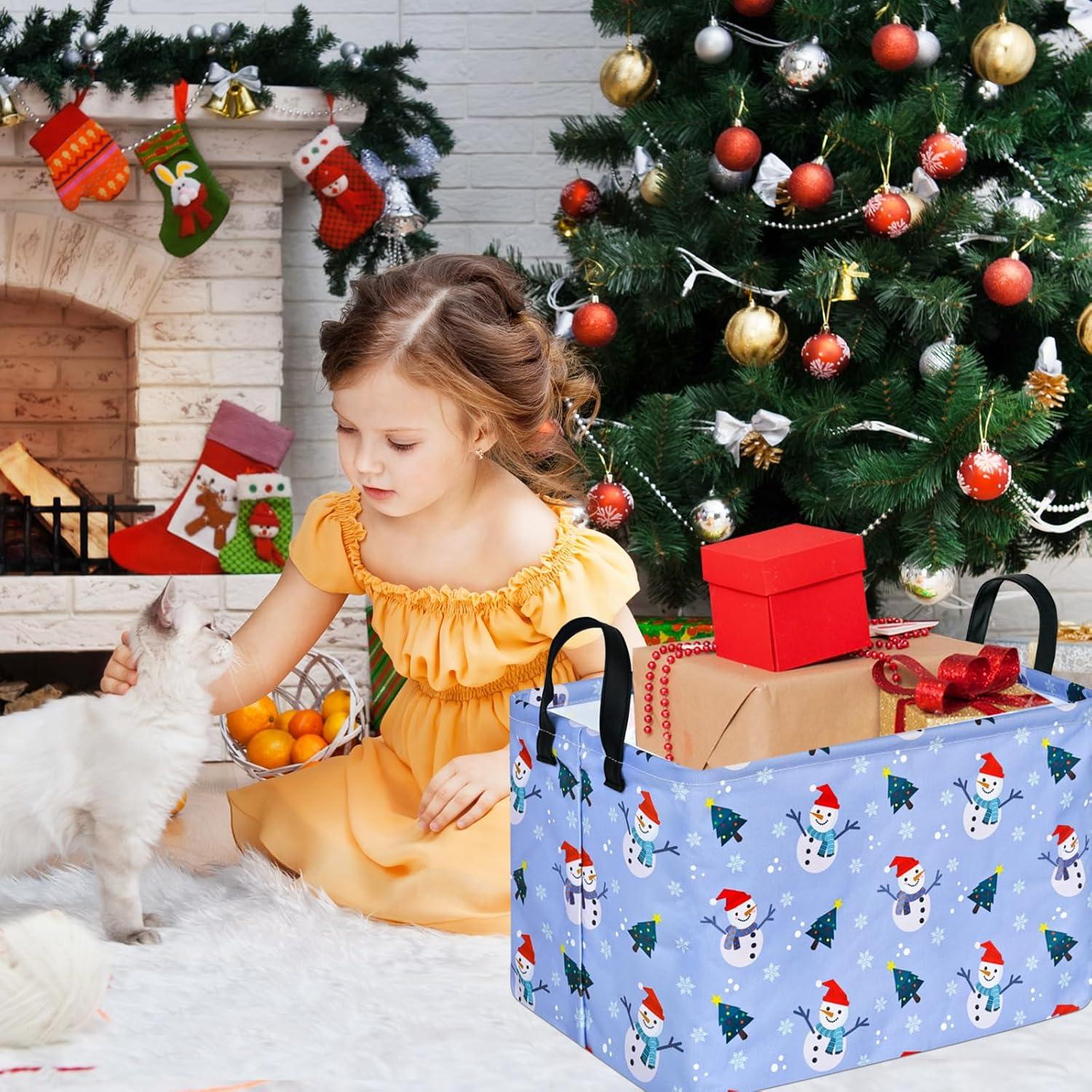 Cesta de Regalo de Navidad ACMUUNI Rectangular Morado 37.8x25.9cm