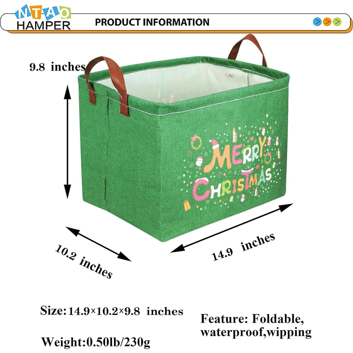 Canasta de Almacenamiento NTAOHAMPER Verde 37.8x25.9x24.9 cm