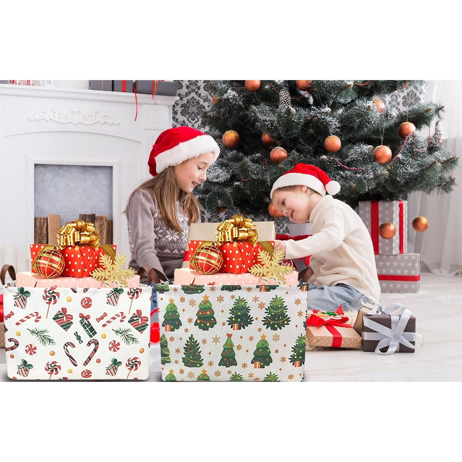 Cesta de Almacenamiento HKEC Rectangular 38x25x25 cm con Mangos