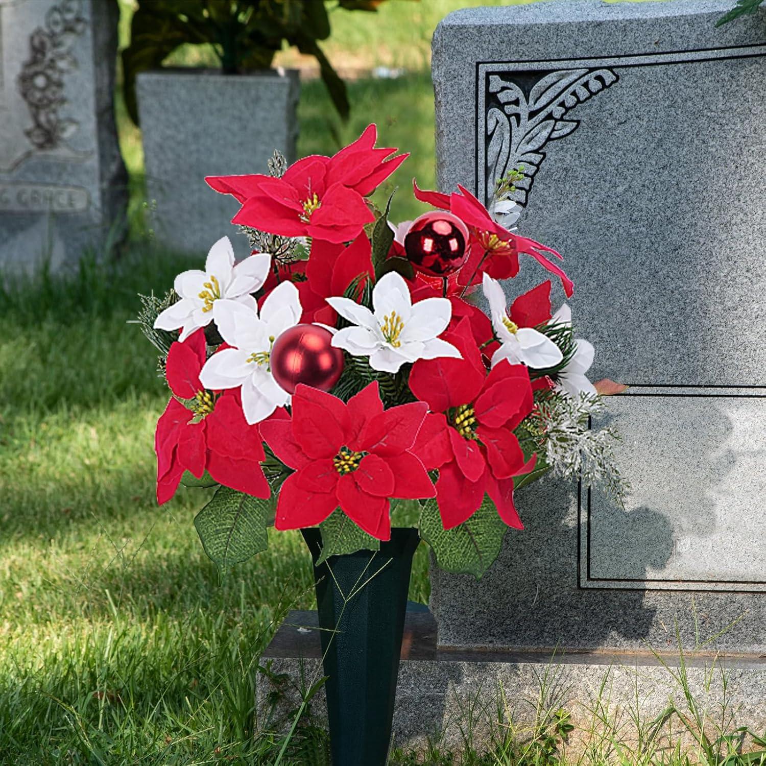 Ramo de Poinsettias Artificiales HO2NLE 48cm - 2 Piezas