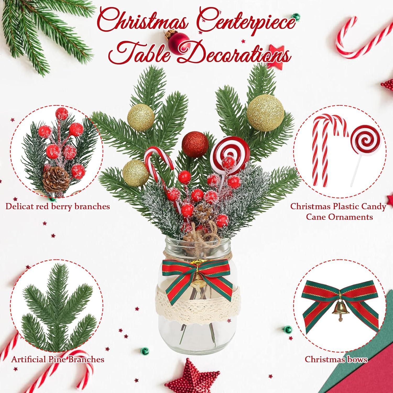 Centros de Mesa de Navidad 3Pcs Tarros Conserva SEMONONIA