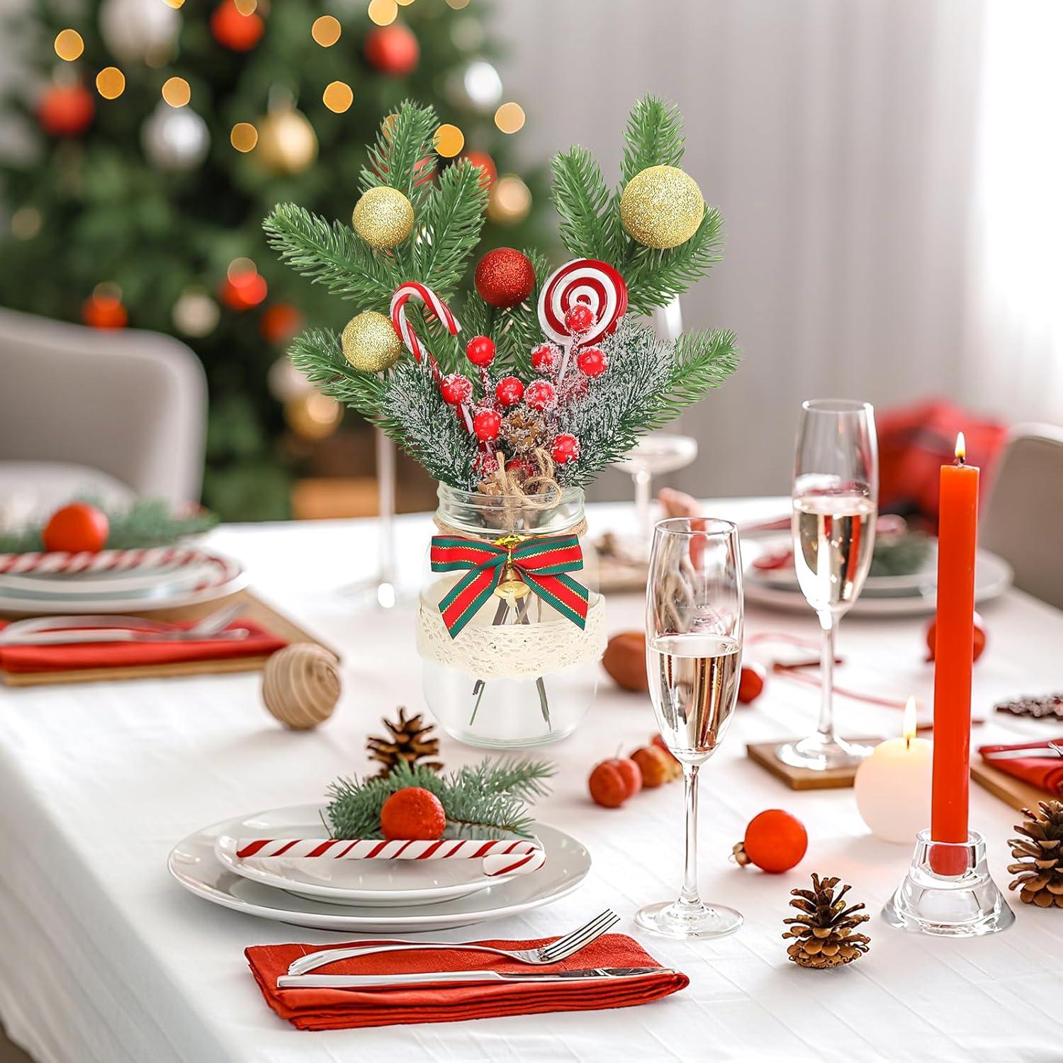 Centros de Mesa de Navidad 3Pcs Tarros Conserva SEMONONIA