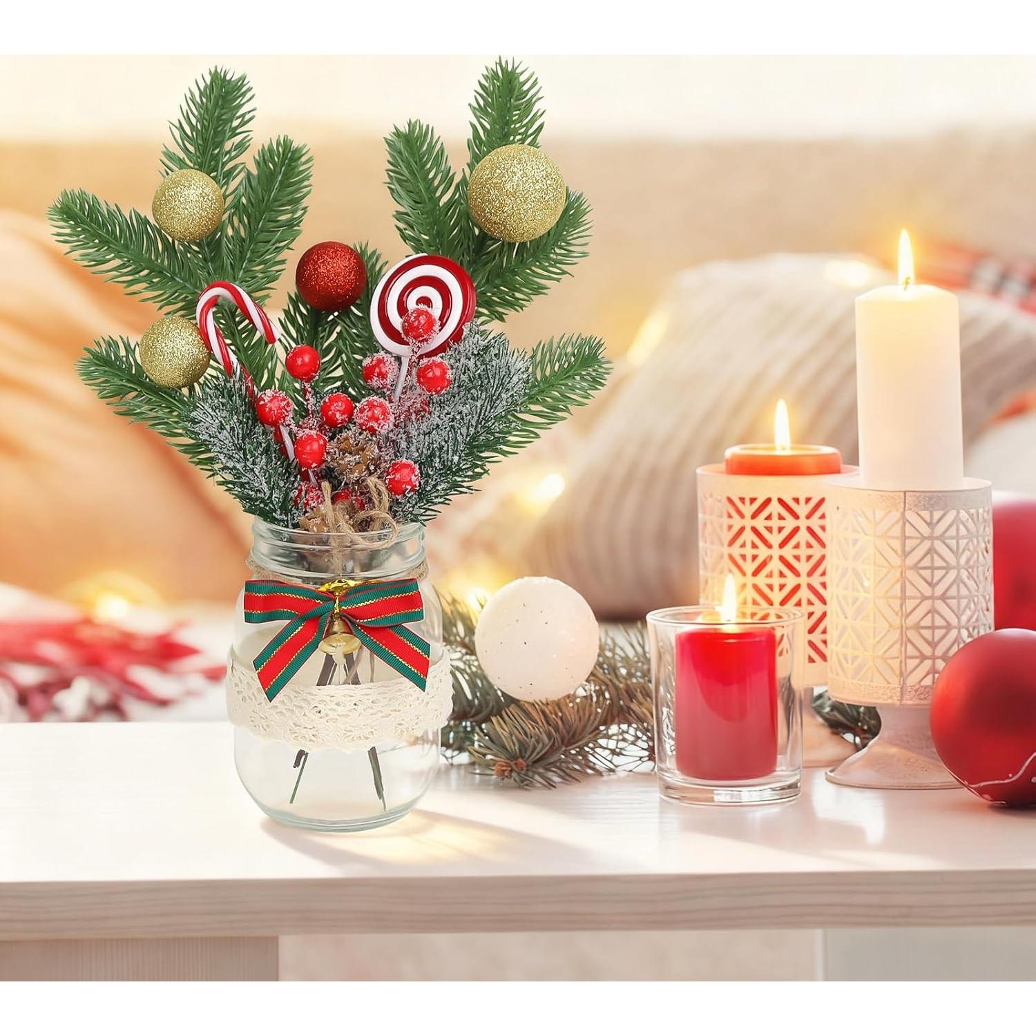 Centros de Mesa de Navidad 3Pcs Tarros Conserva SEMONONIA