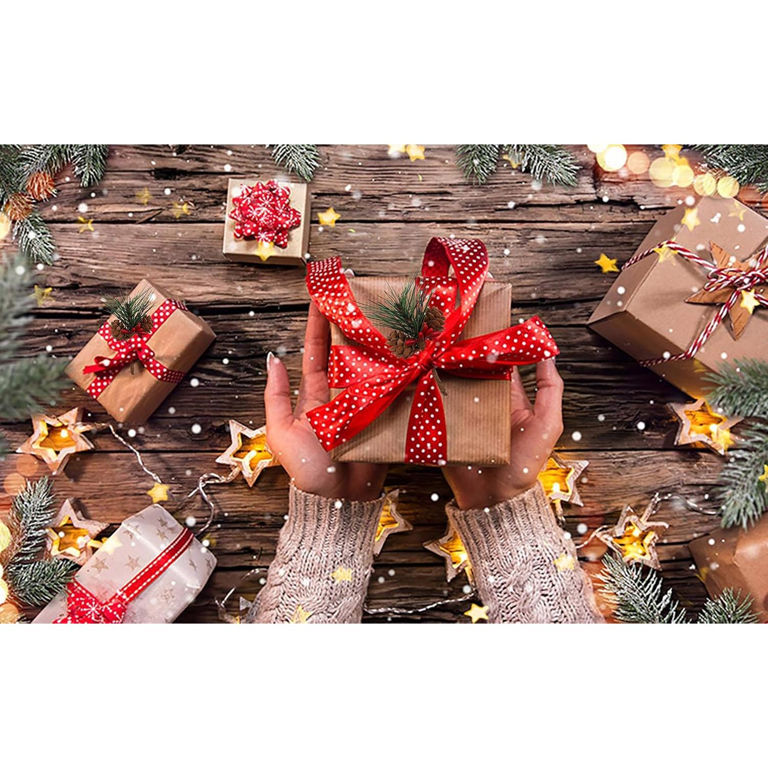 24 Piezas Decoraciones de Pino Artificial Geefuun - Agujas y Cuerda de Yute