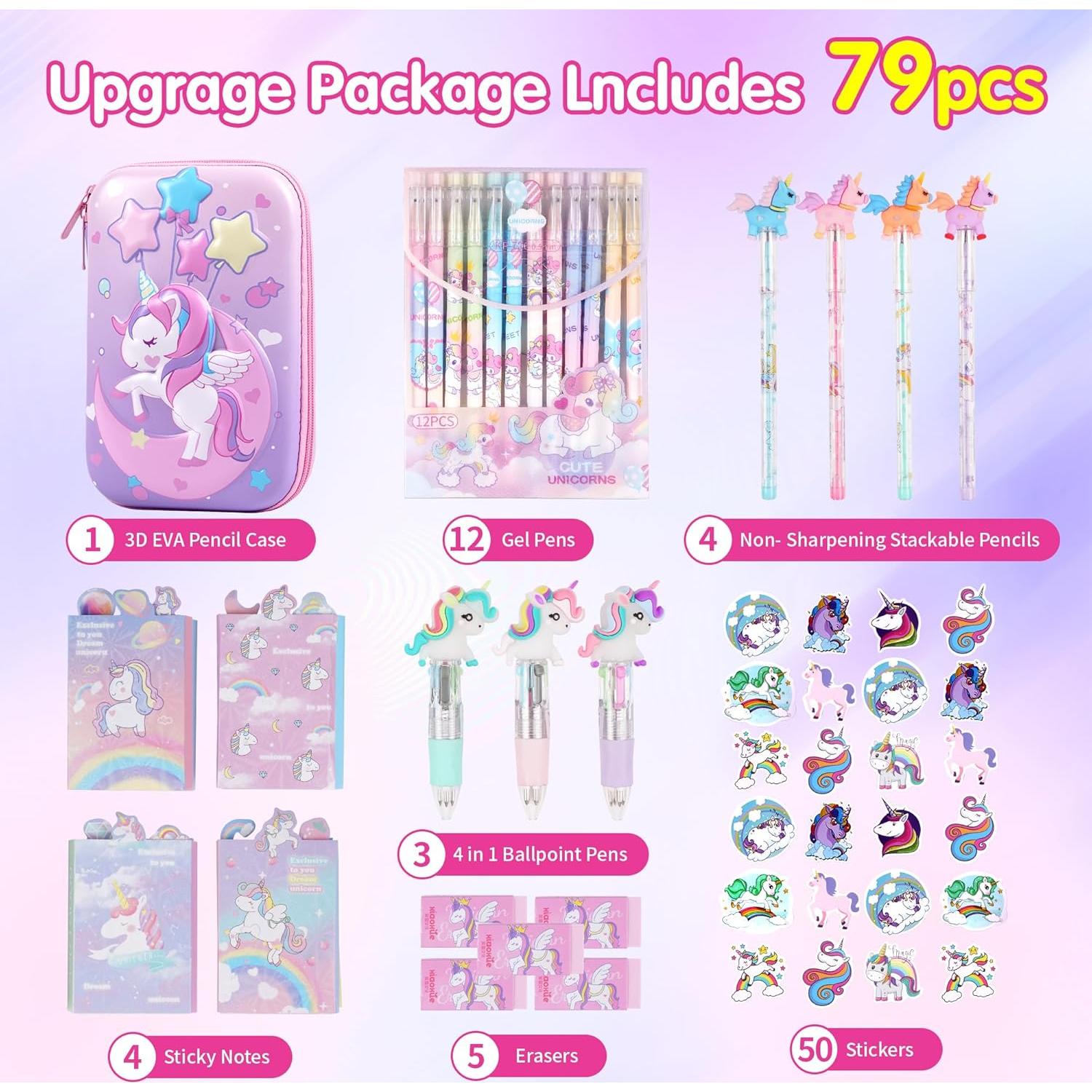 Estuche de Lápices LiYiQ Unicornio Rosa con Accesorios