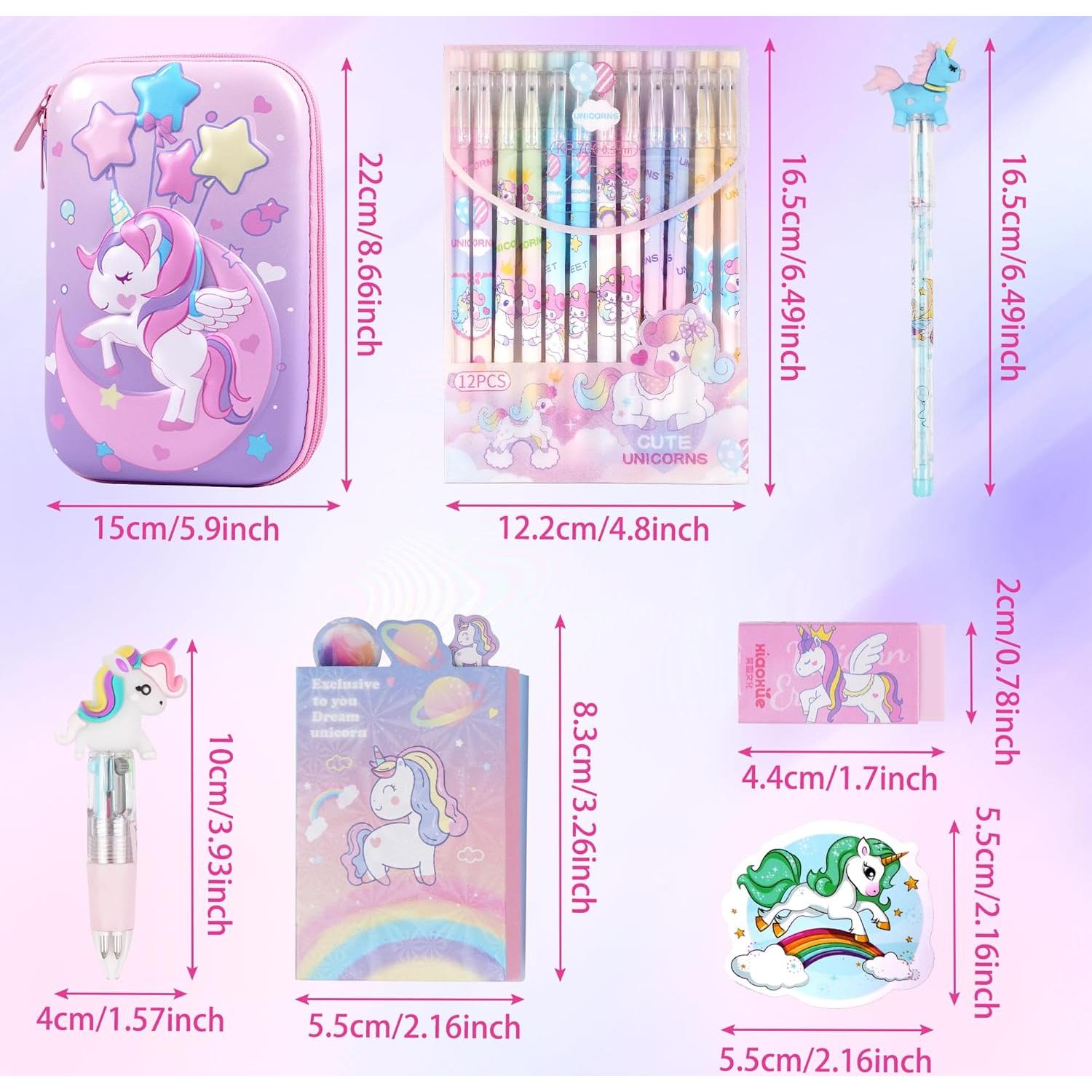 Estuche de Lápices LiYiQ Unicornio Rosa con Accesorios