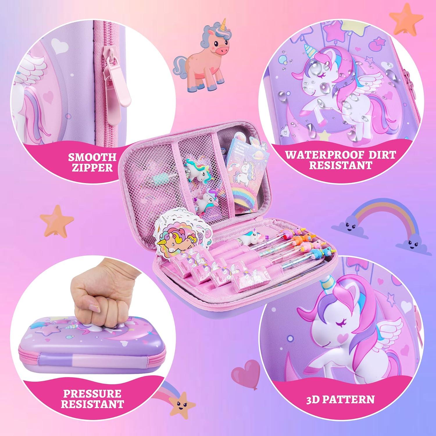 Estuche de Lápices LiYiQ Unicornio Rosa con Accesorios