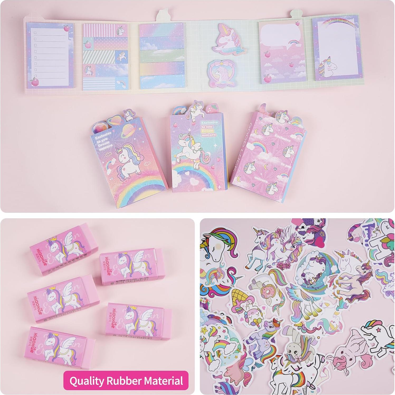 Estuche de Lápices LiYiQ Unicornio Rosa con Accesorios