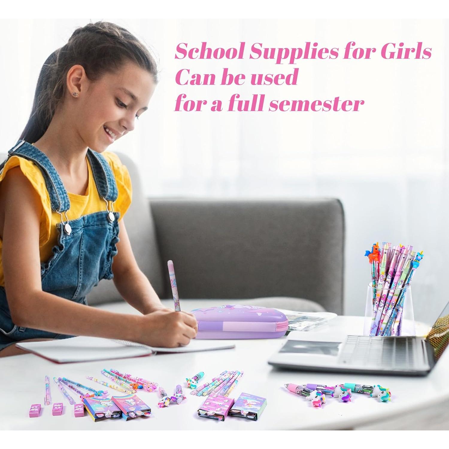 Estuche de Lápices LiYiQ Unicornio Rosa con Accesorios